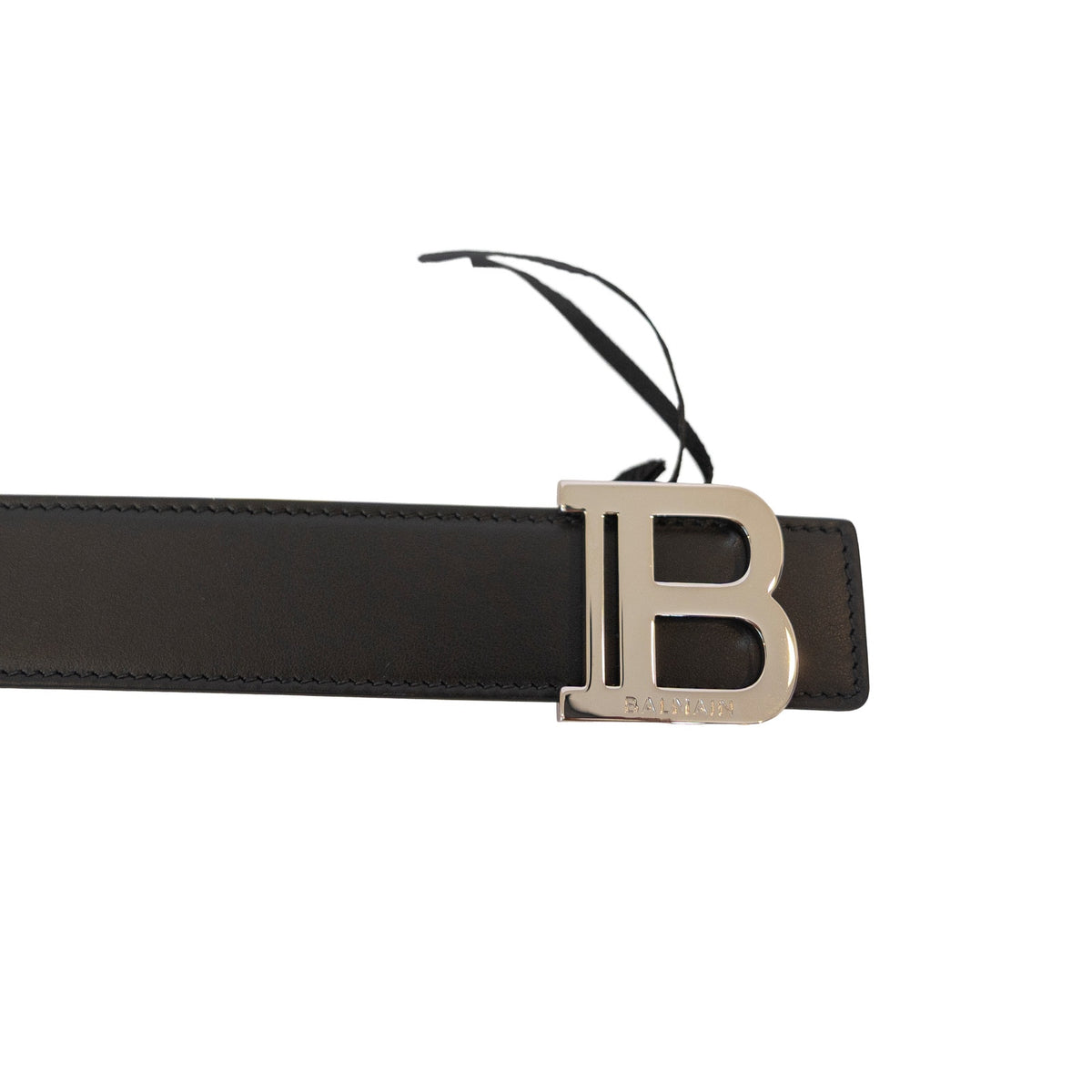 Balmain Black Leather B Buckle Belt