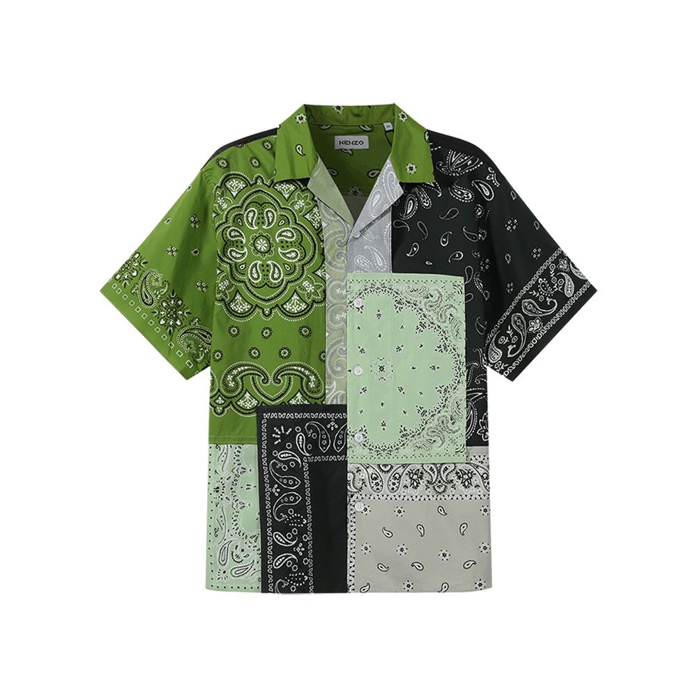 Kenzo Bicolor Cotton Pattern Shirt