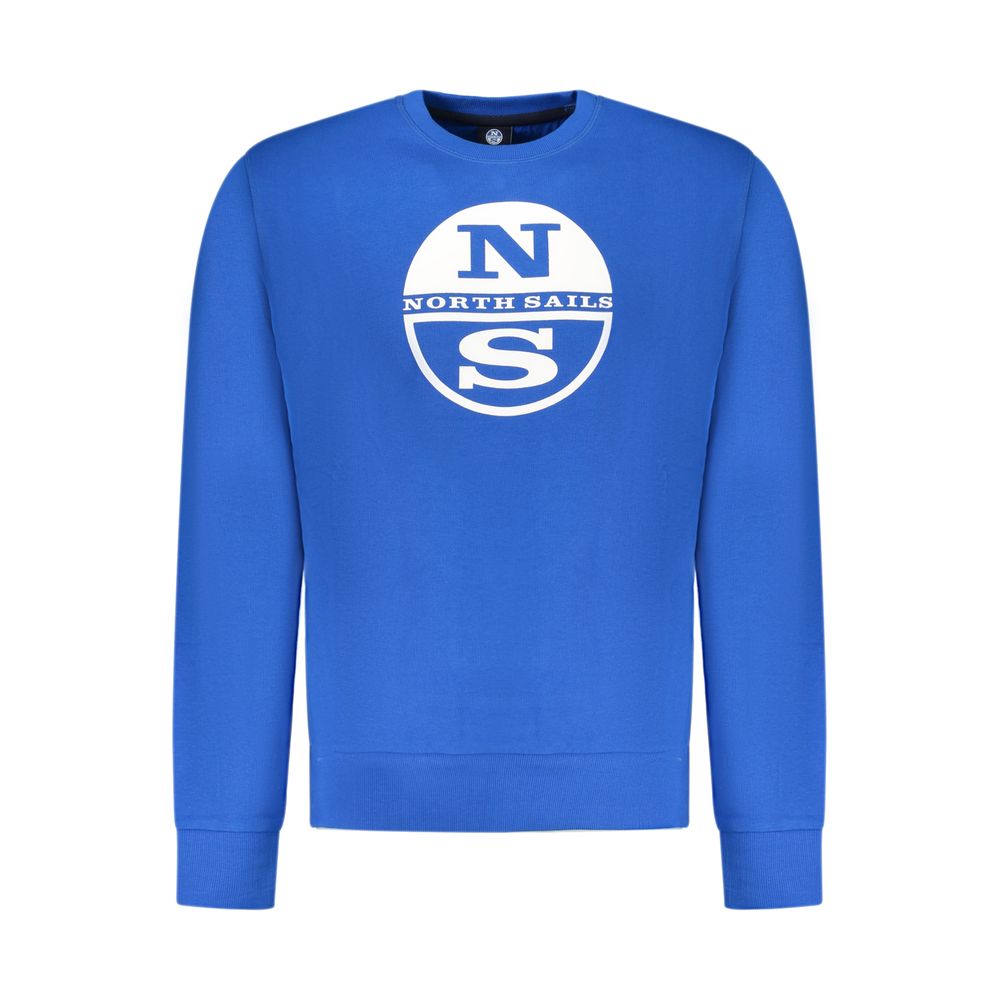 North Sails Blue Cotton Men Sweatshirt