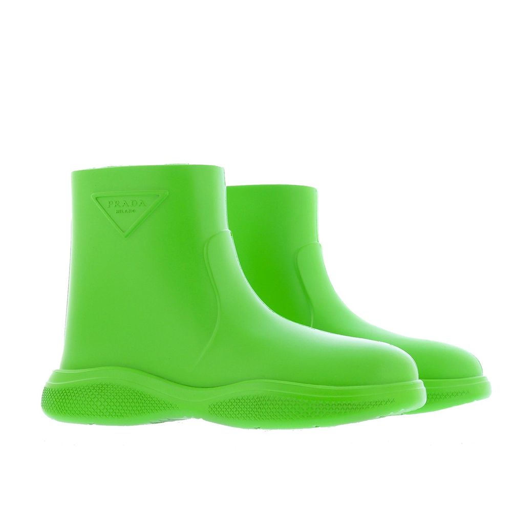 Prada Bicolor Rubber Ankle Boots