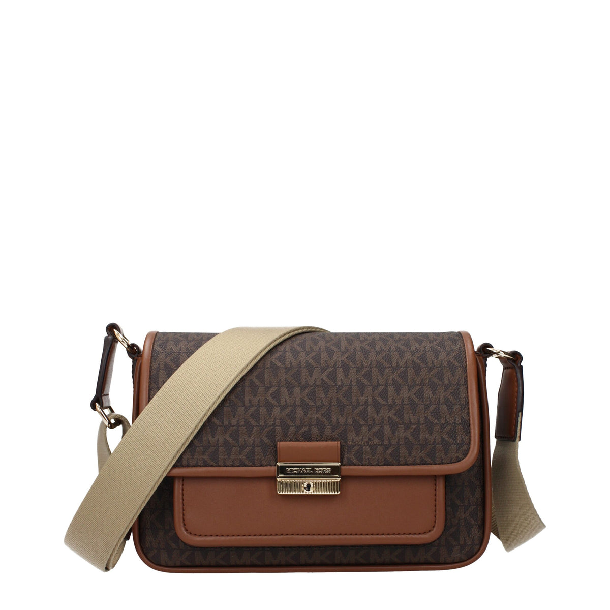 Michael Kors Brown Fabric Crossbody Bag
