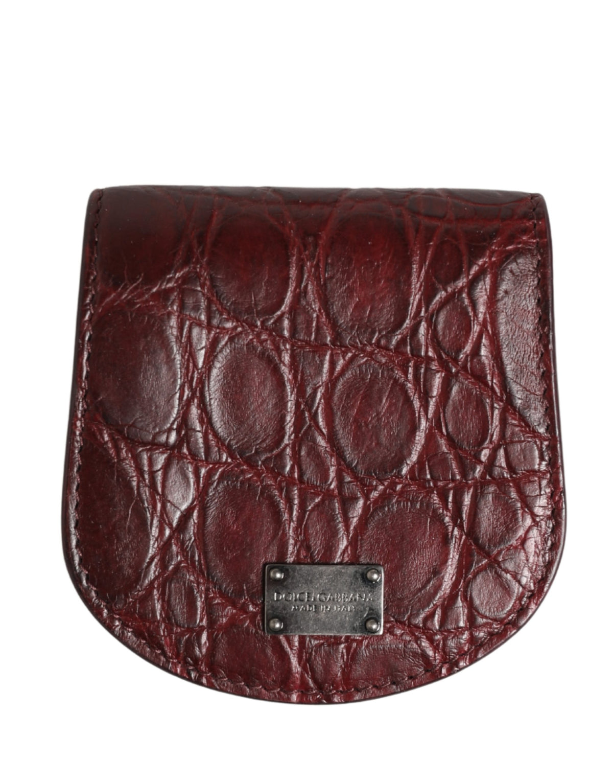 Dolce & Gabbana Burgundy Exotic Skin Condom Case Holder Pocket Wallet