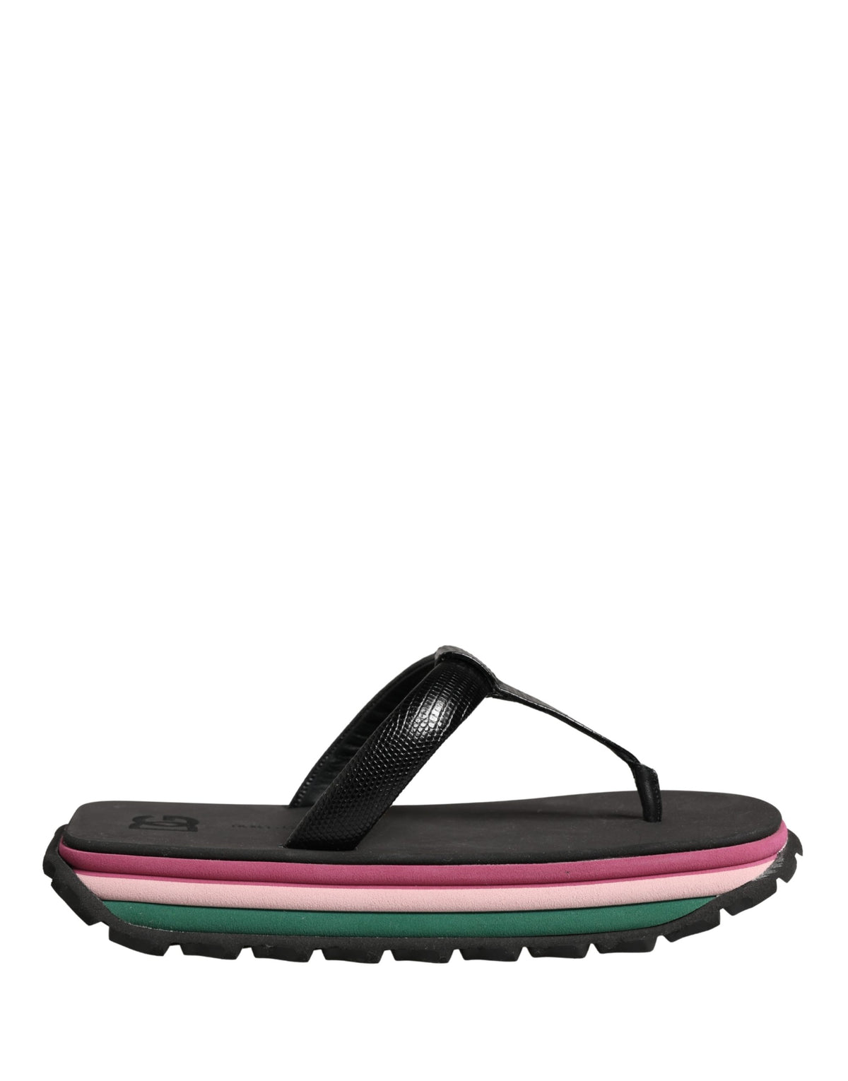 Dolce & Gabbana Multicolor Rubber Chunky Flip Flop Shoes
