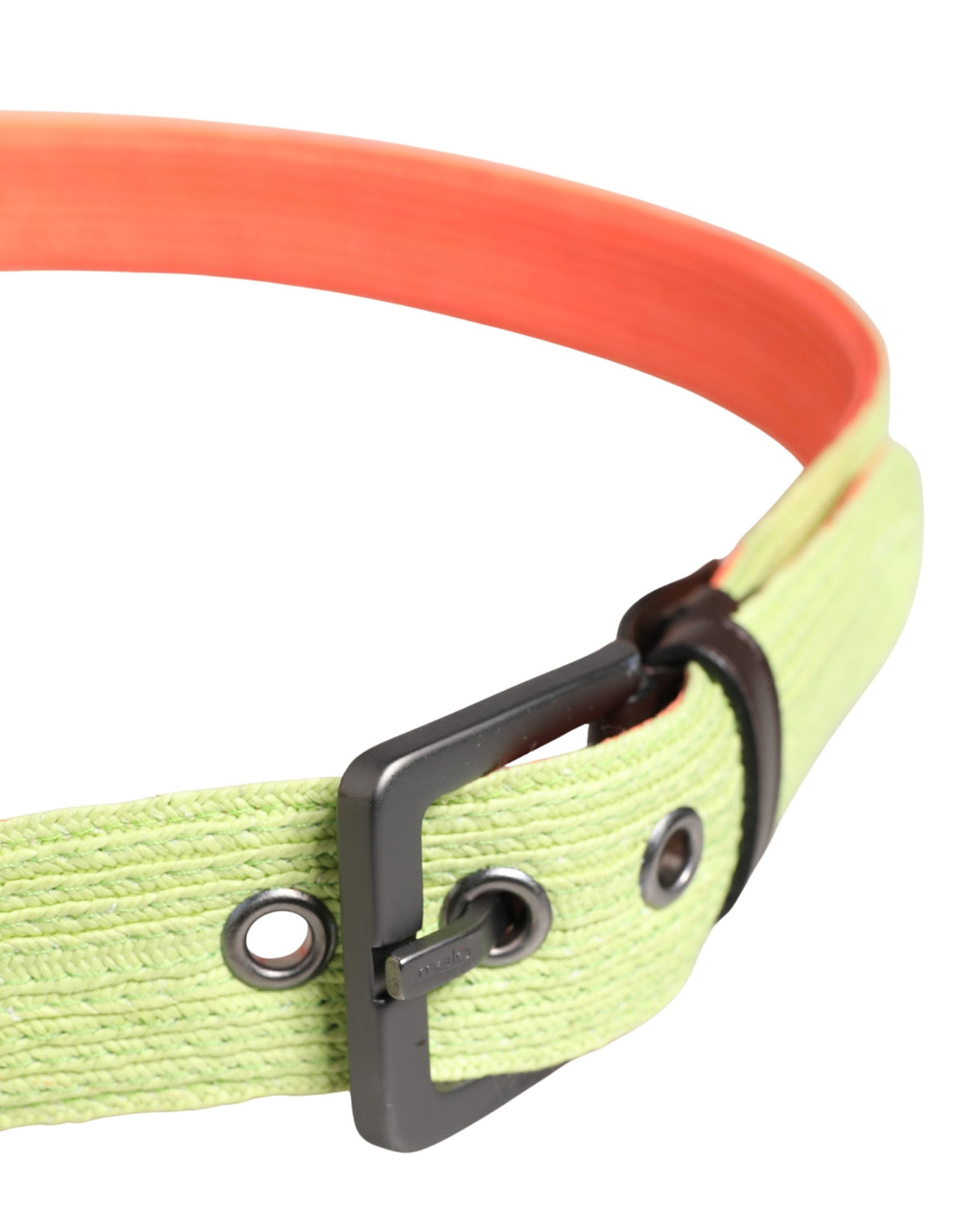 Malo Green Orange Braided Metal Buckle Waist Cintura Belt