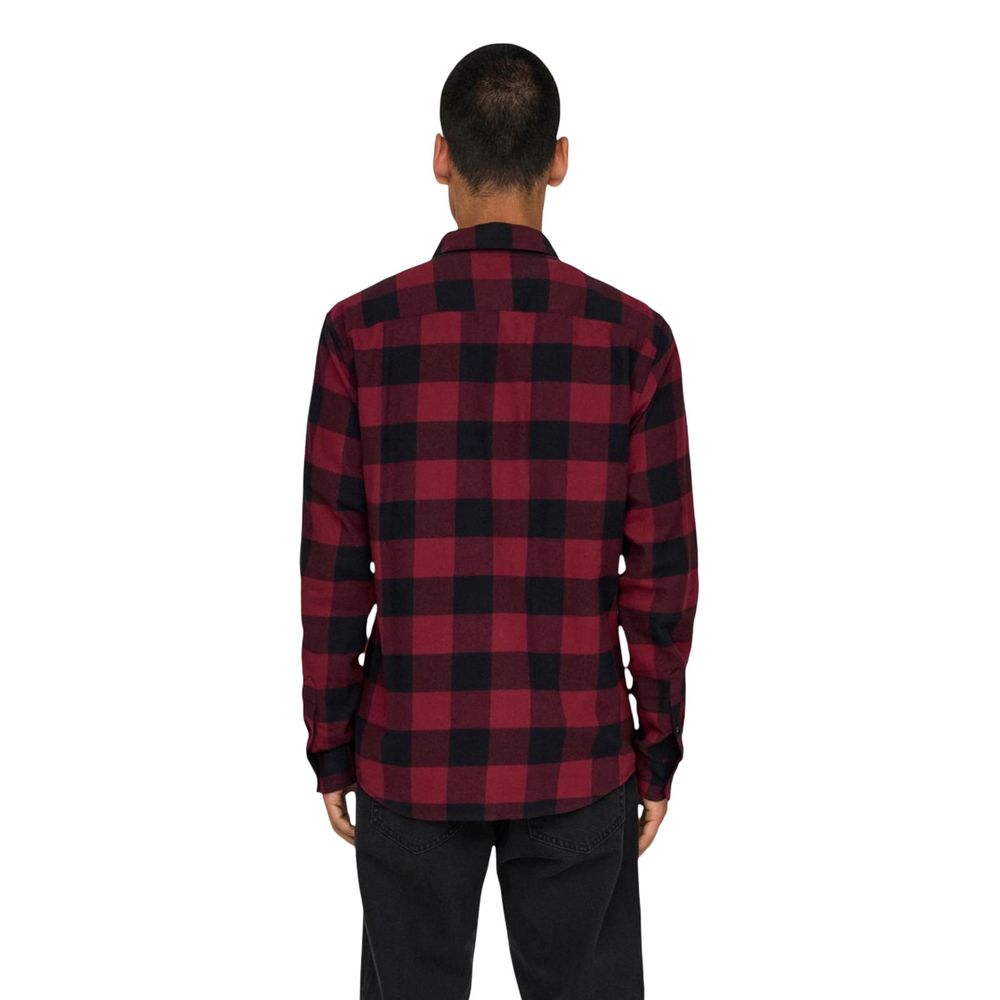 Only & Sons Red Cotton Pattern Shirt