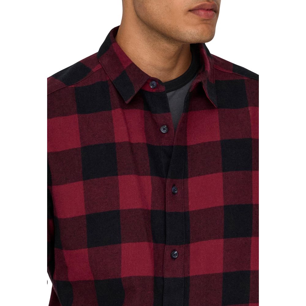 Only & Sons Red Cotton Pattern Shirt