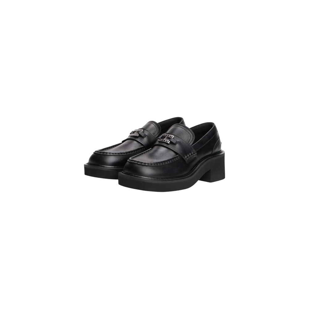 Tommy Hilfiger Jeans Black Leather Platform Pumps