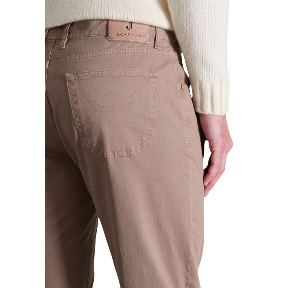 Jeckerson Beige Cotton Skinny Pants