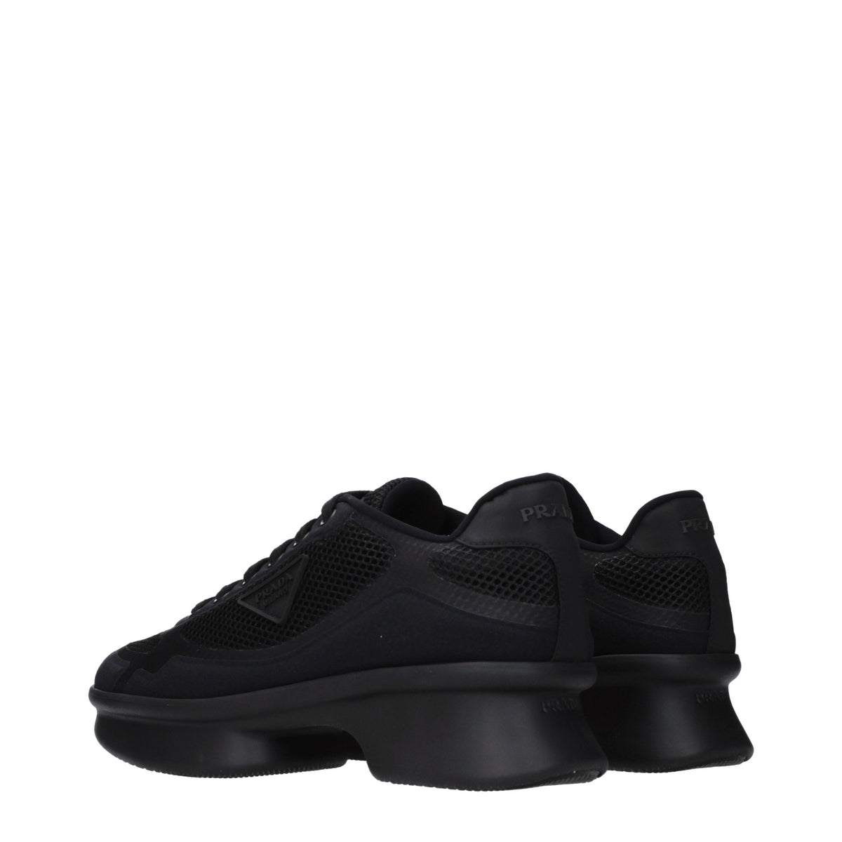 Prada Black Fabric Low Top Sneakers