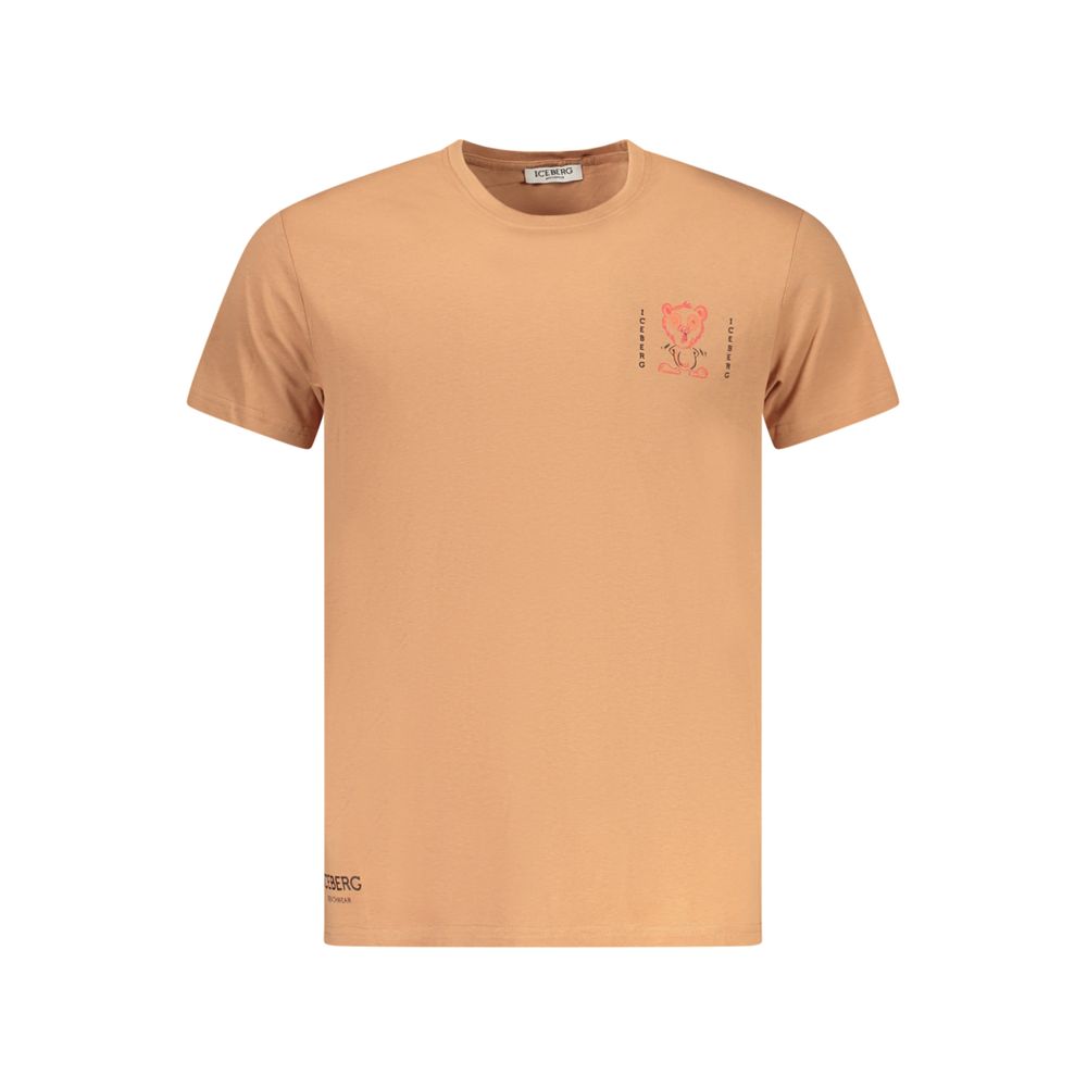 Iceberg Marrone Cotton Men T-Shirt