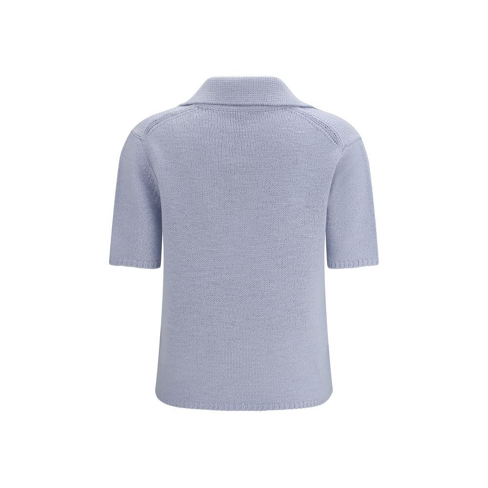 Gabriela Hearst Blue Cashmere Polo Shirt