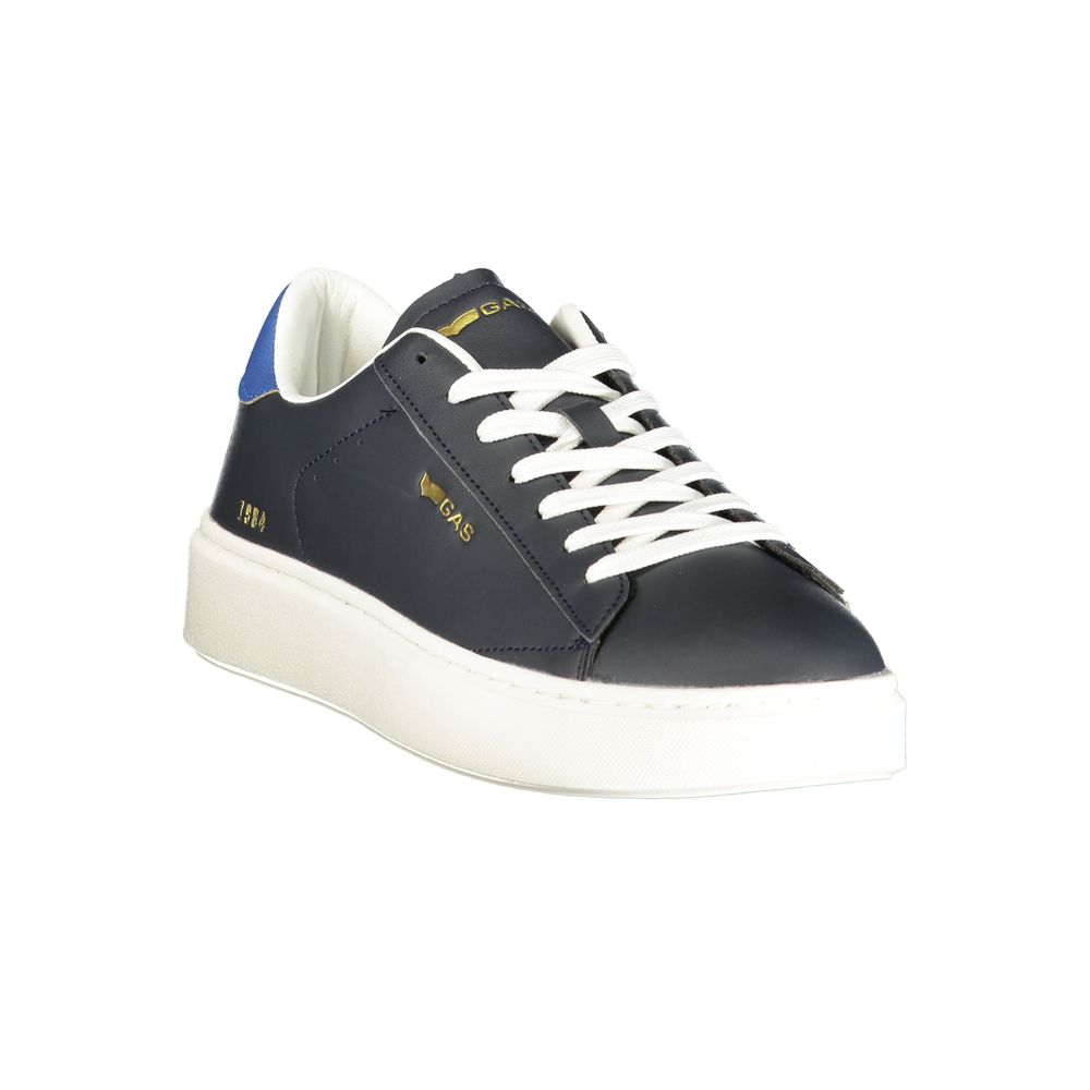 Gas Blue Polyurethane Men Sneaker