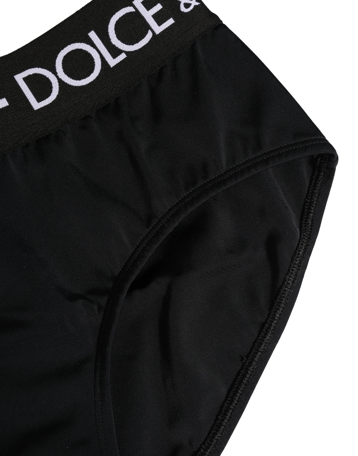 Dolce & Gabbana Black Nylon Stretch Coulotte Panty Underwear