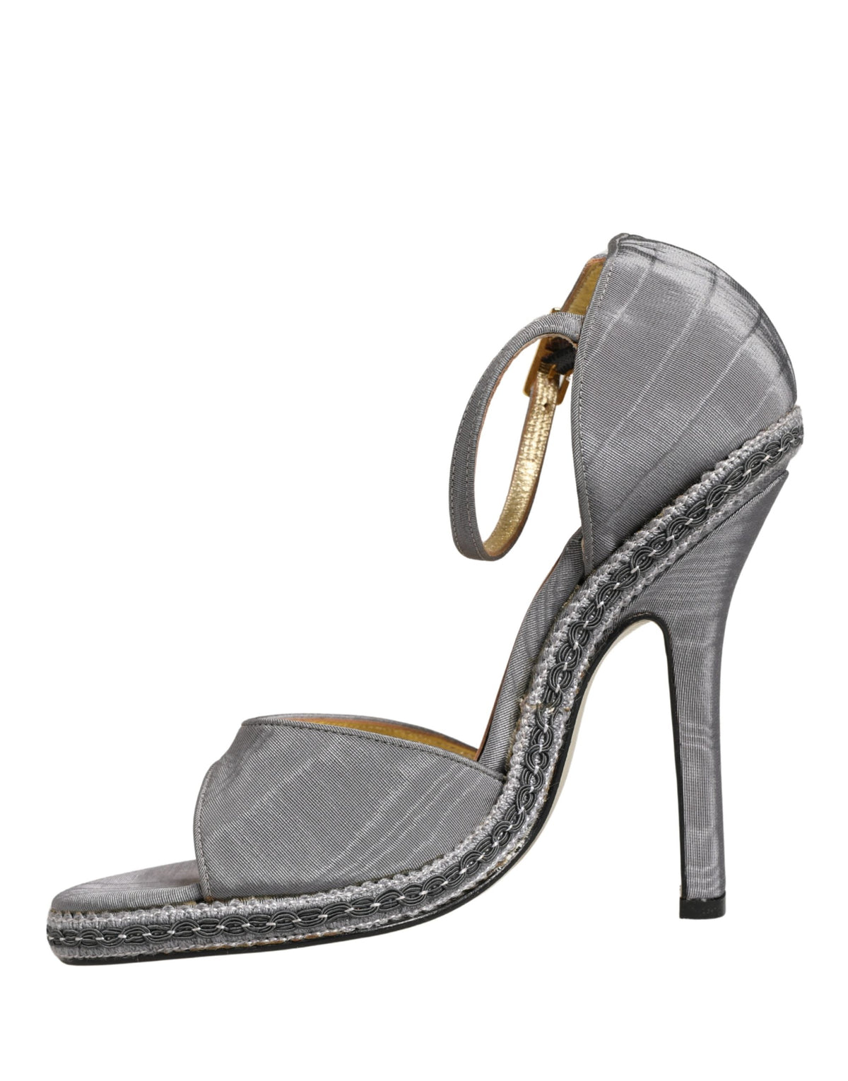 Dolce & Gabbana Gray High Heeled Sandals Ankle Strap Shoes