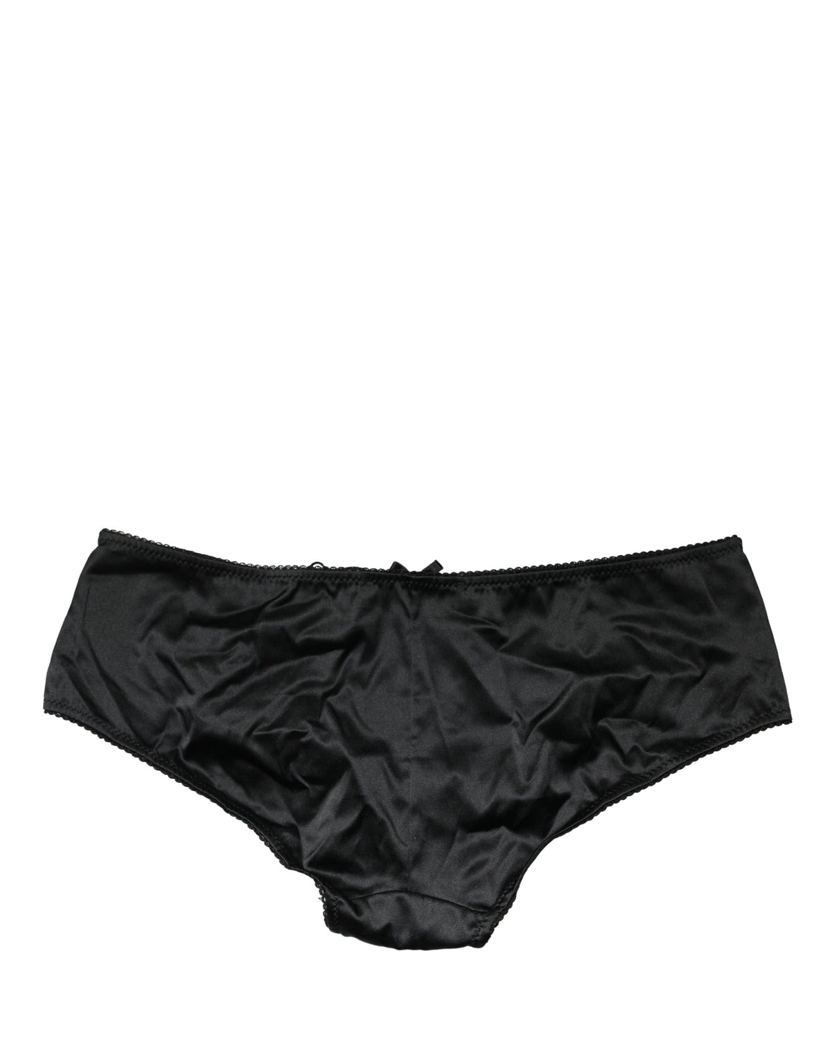 Dolce & Gabbana Black Silk Stretch Mid Waist Brief Panty Underwear