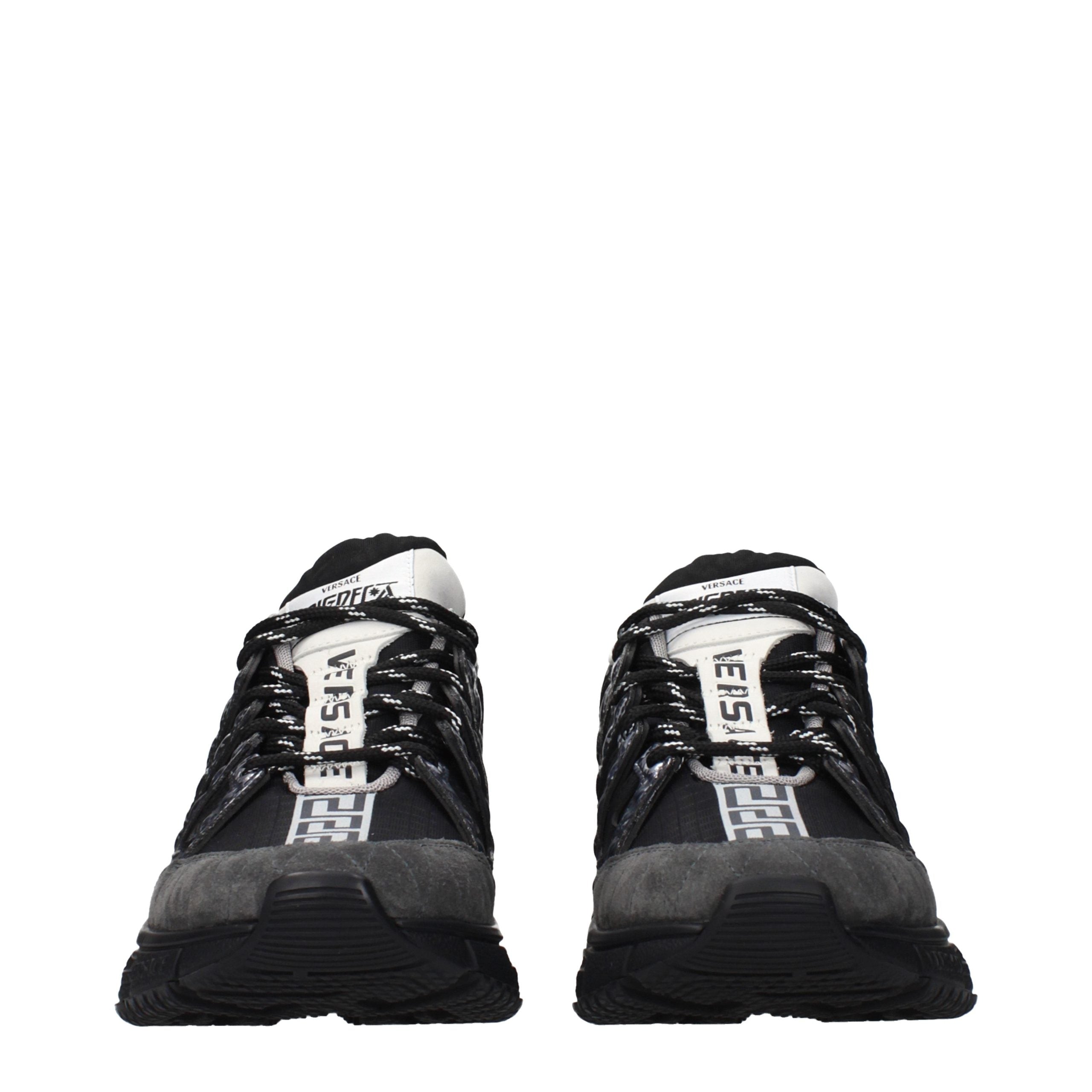 Versace Black Fabric Athletic Sneakers