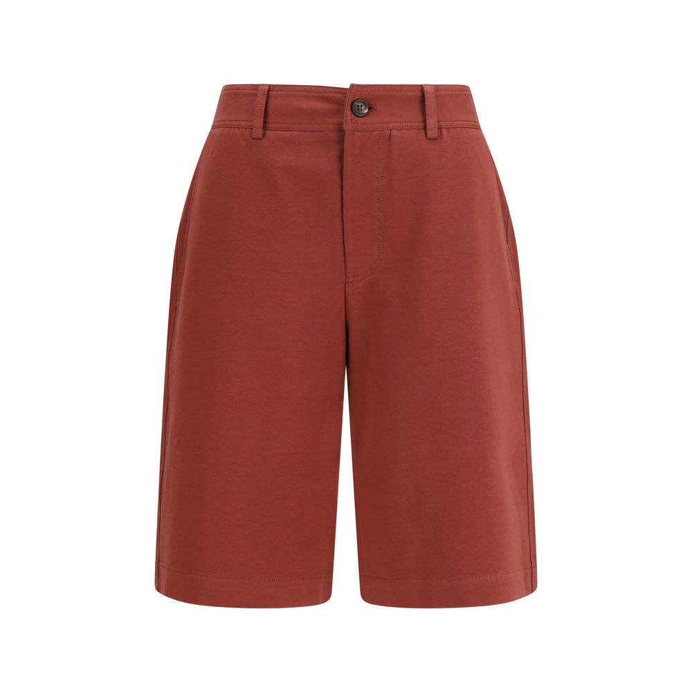 Brunello Cucinelli Red Cotton Bermuda Shorts