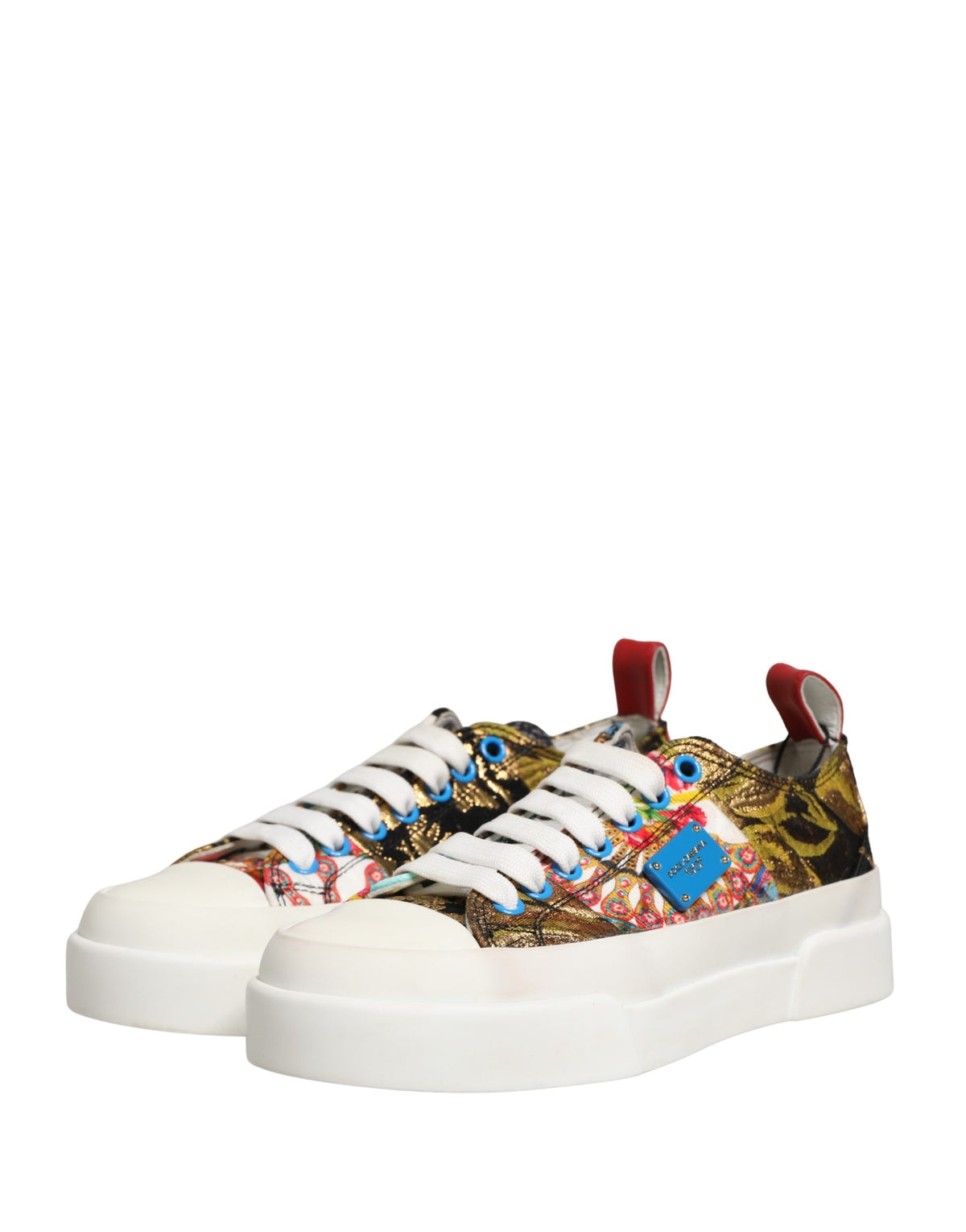 Dolce & Gabbana Multicolor Patchwork Low Top Sneakers Shoes