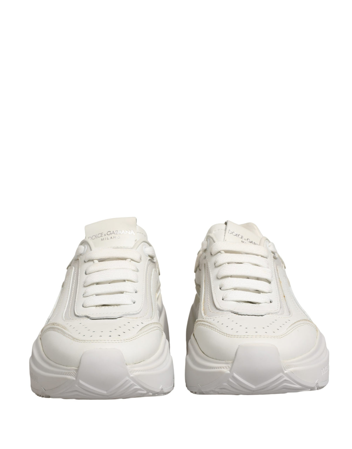 Dolce & Gabbana White Leather Daymaster Low Top Sneakers Shoes