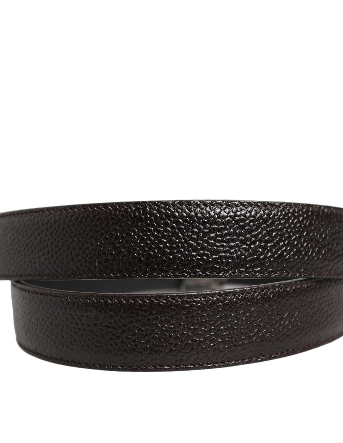 Dolce & Gabbana Brown Calf Leather Vintage Style Silver Buckle Belt