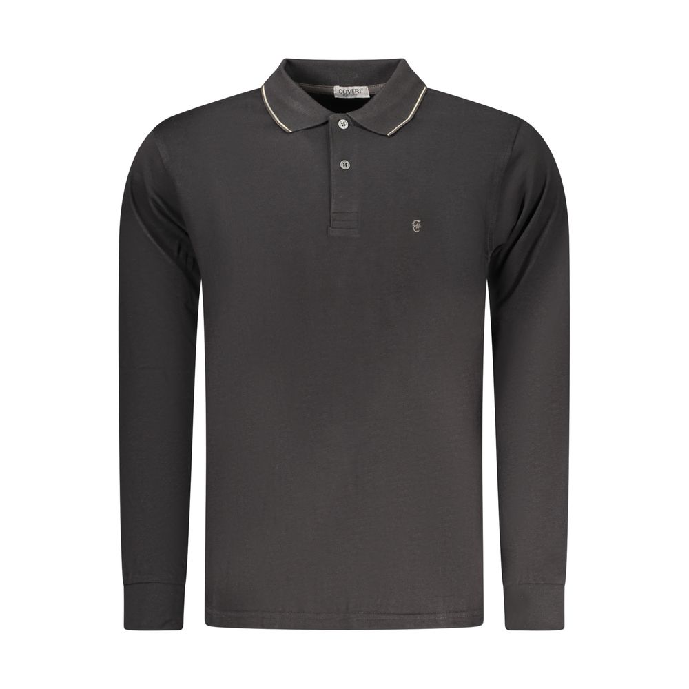 Coveri Moving Black Cotton Mens Polo Shirt