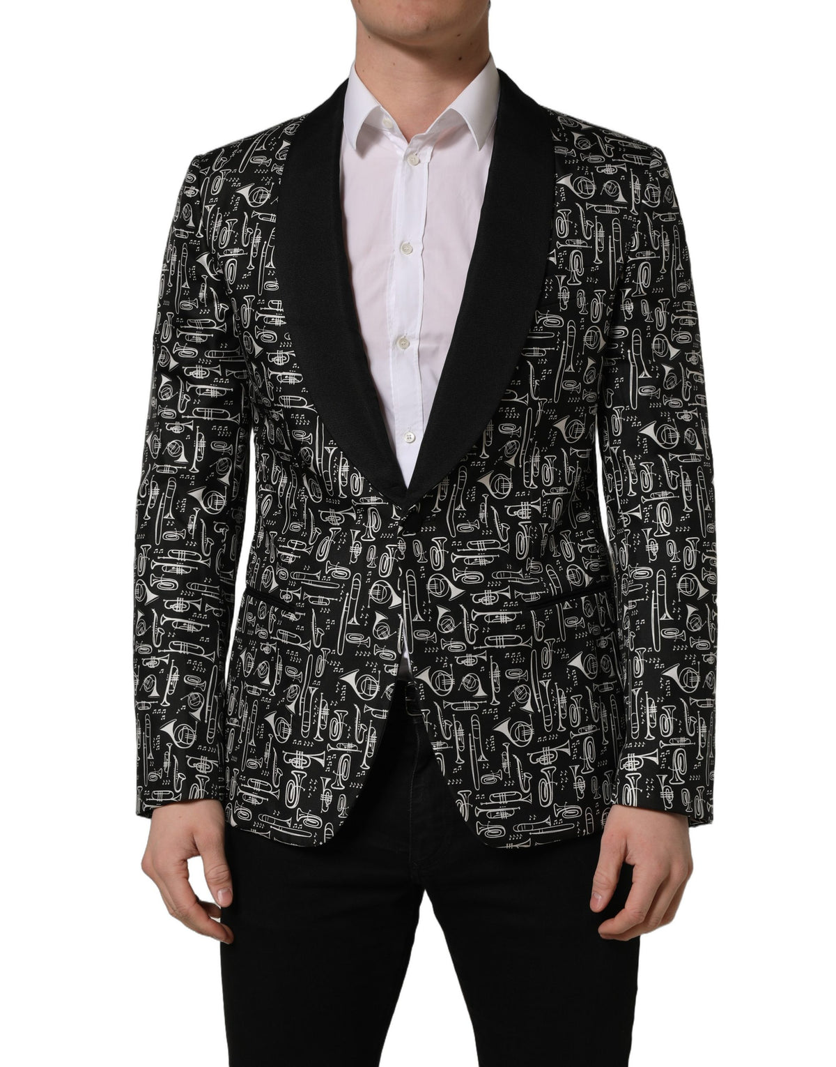 Dolce & Gabbana Black Crystal Embellished Coat Blazer Jacket