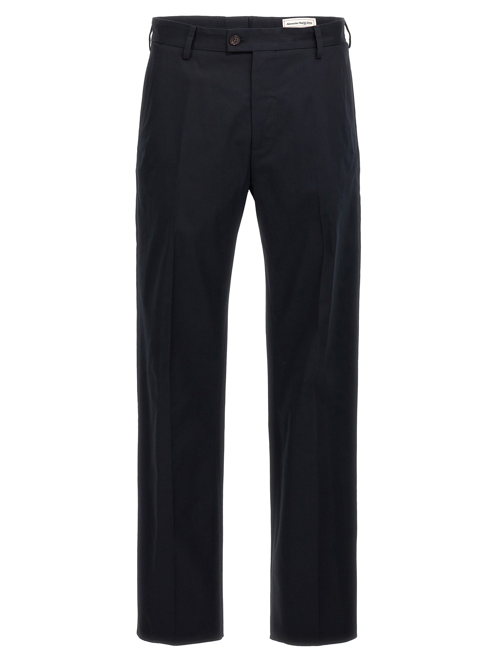 Alexander McQueen Blue Cotton Casual Pants