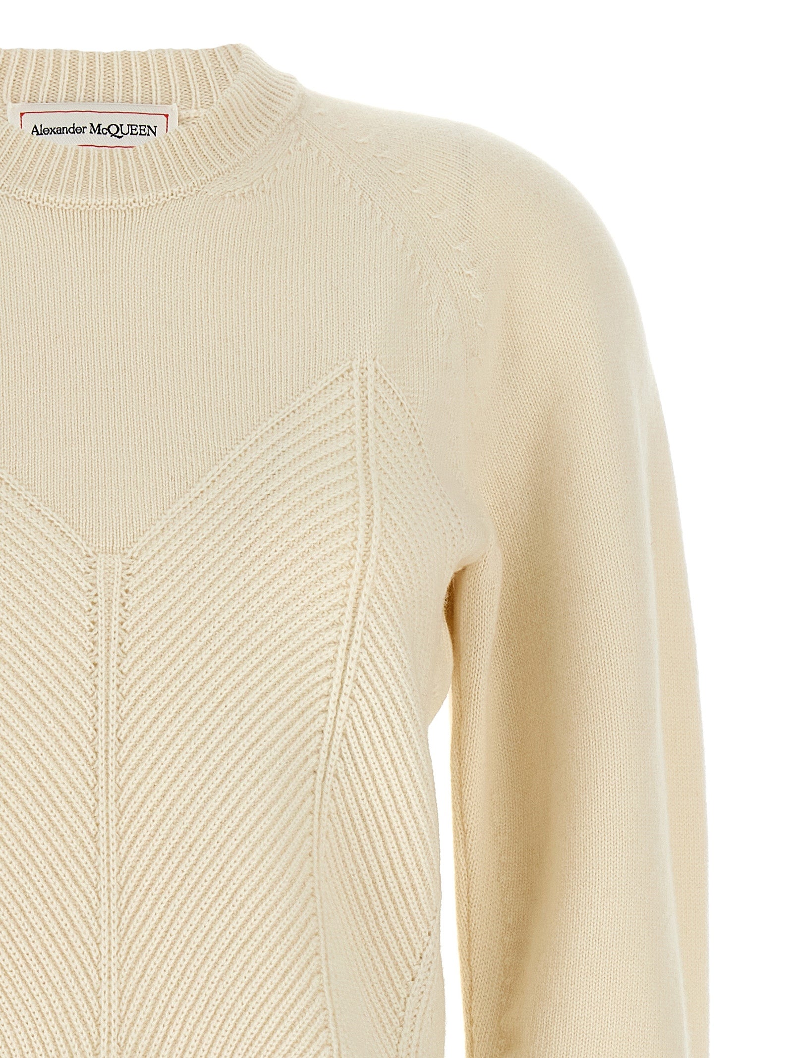 Alexander McQueen White Wool Cardigan