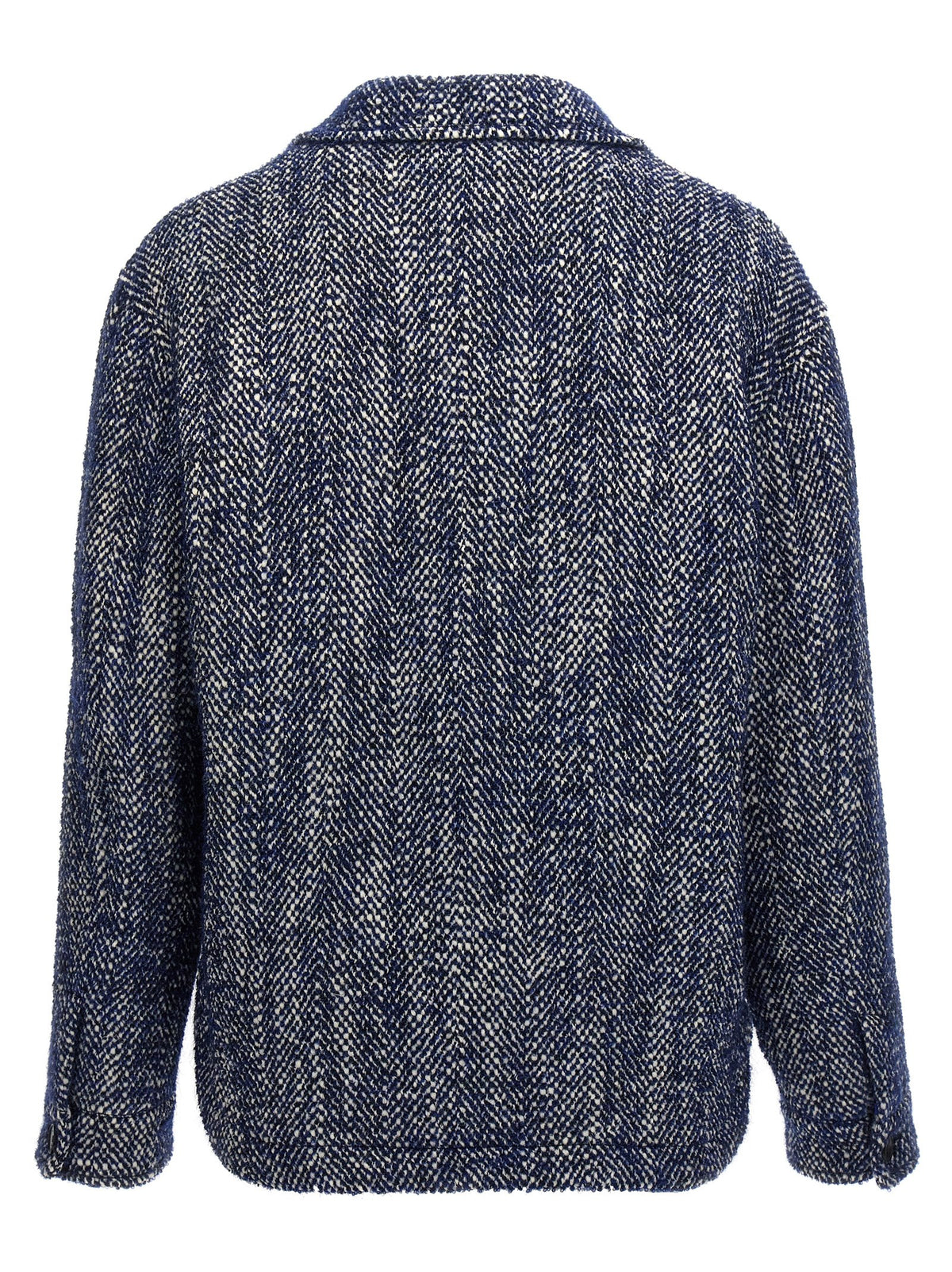 Etro Blue Wool Full-Length Jacket