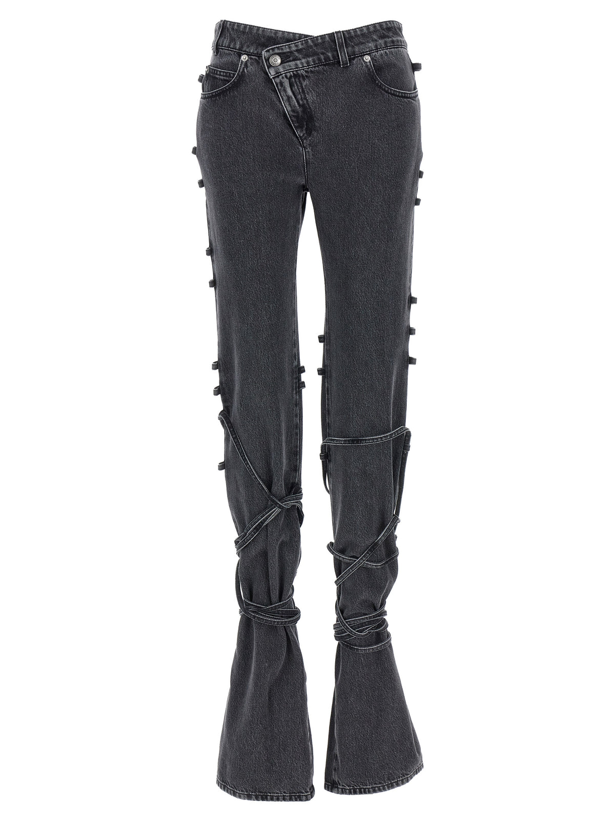 Alexander McQueen Black Cotton Flared Jeans