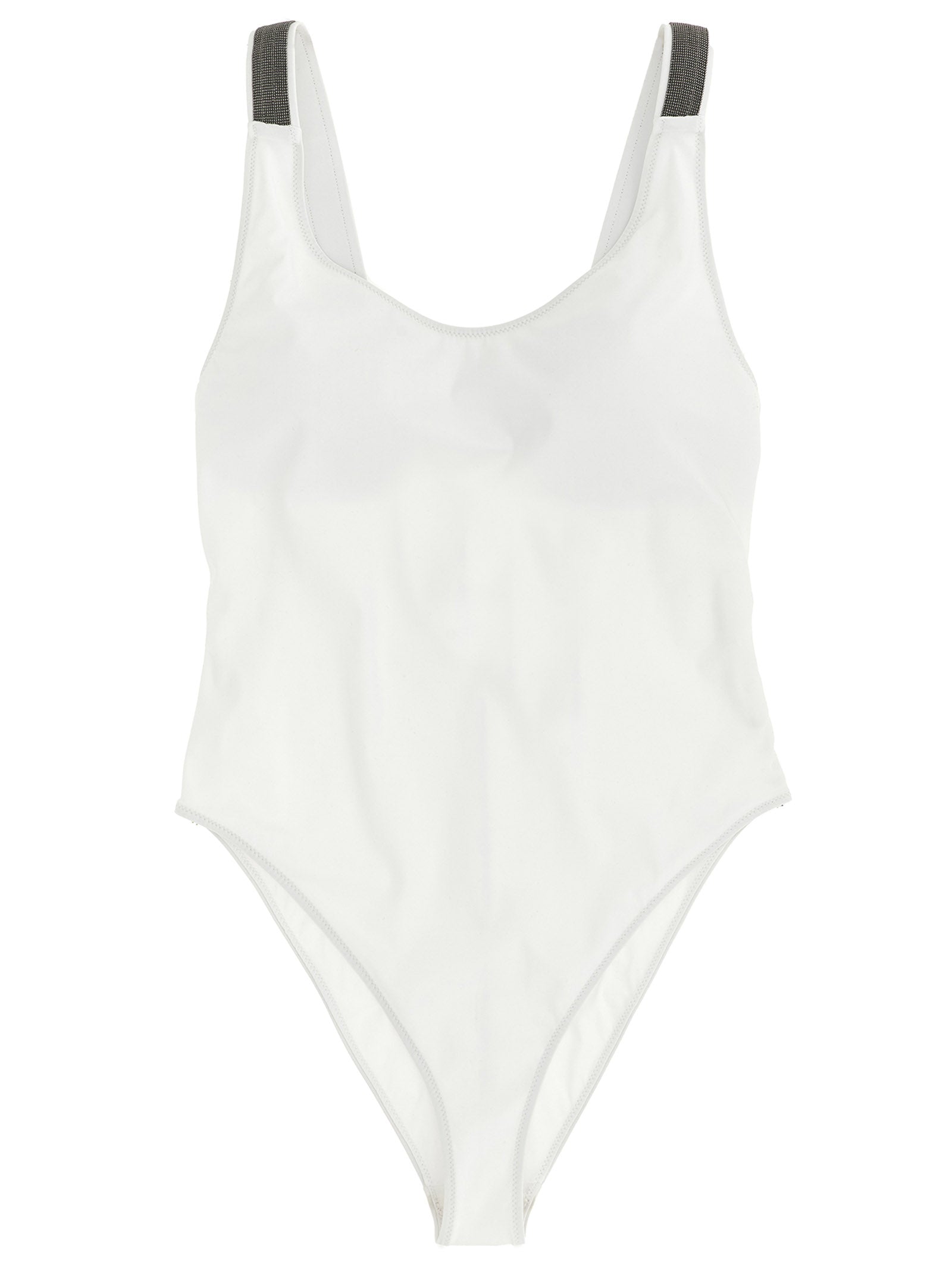 Brunello Cucinelli White Polyamide One-Piece Swimsuit