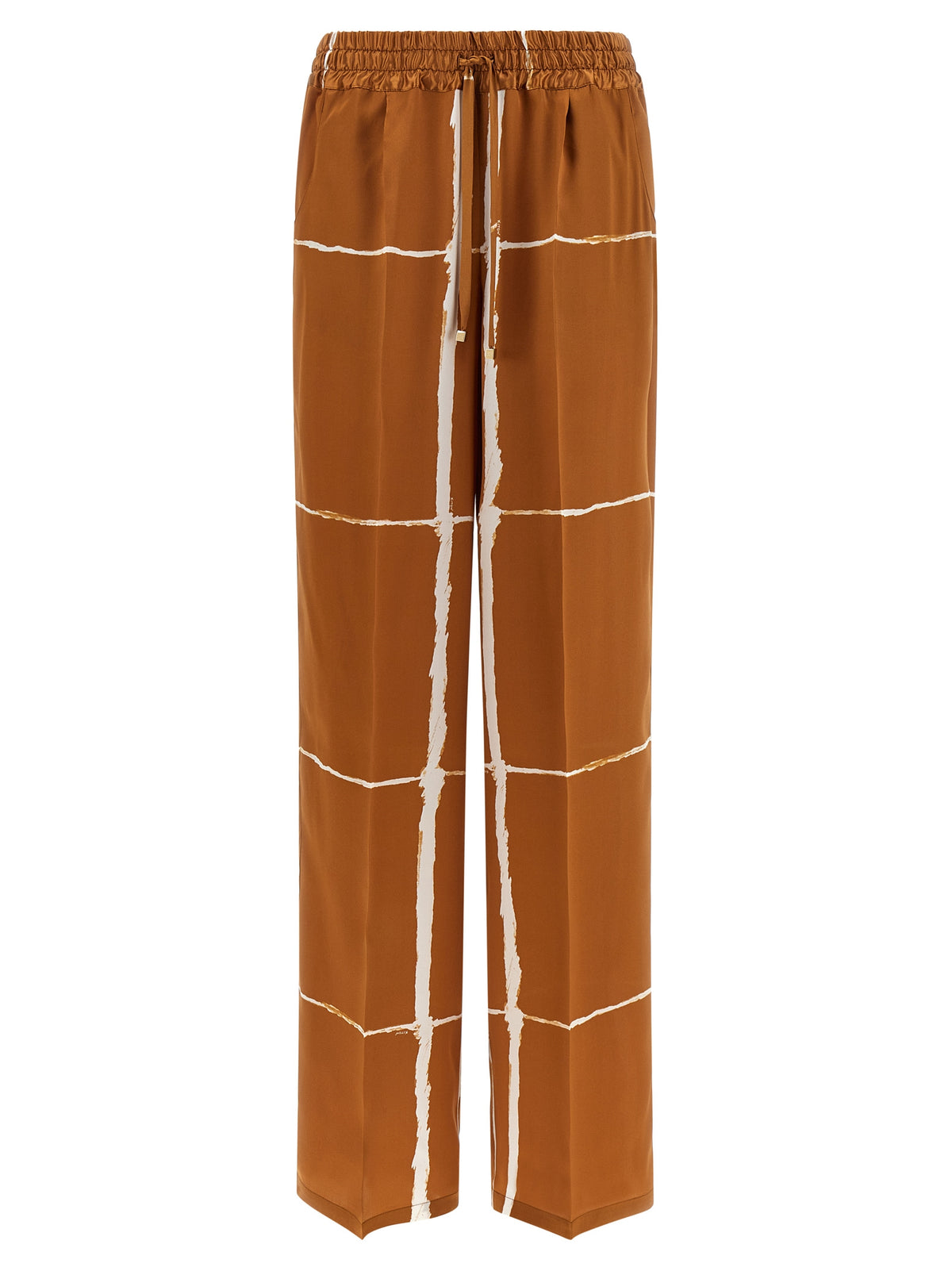 Kiton Brown Silk Casual Pants