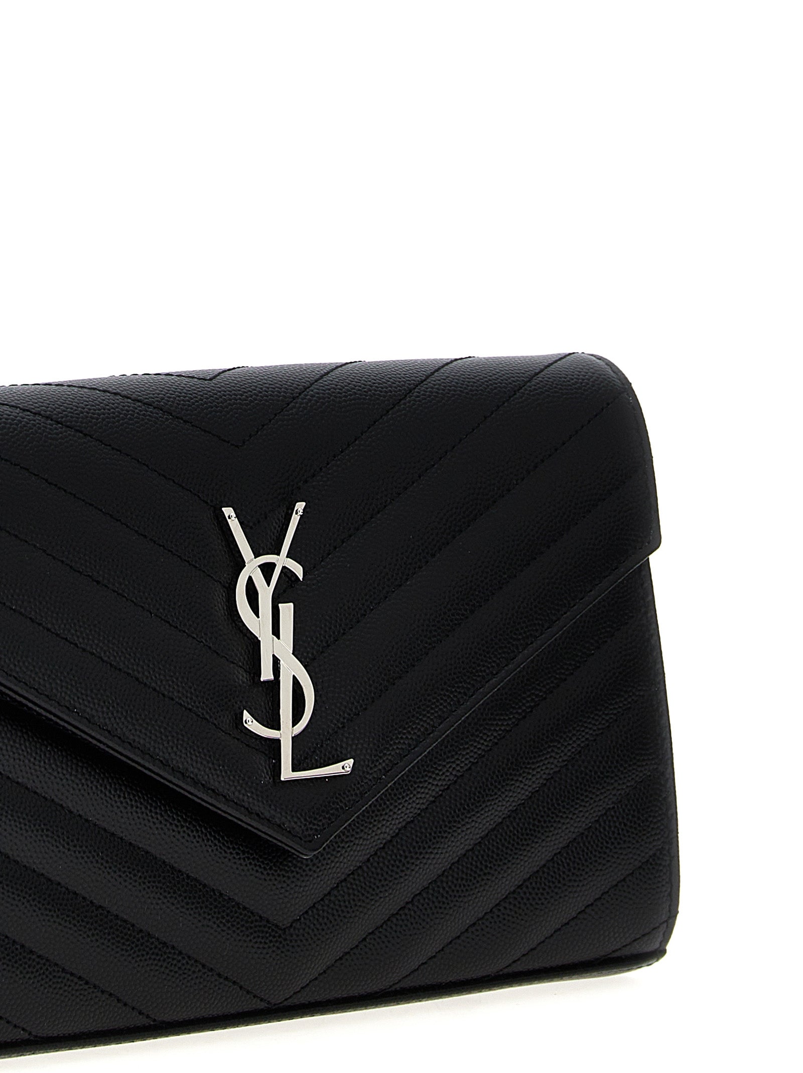 Saint Laurent Black Calfskin Clutch Bag