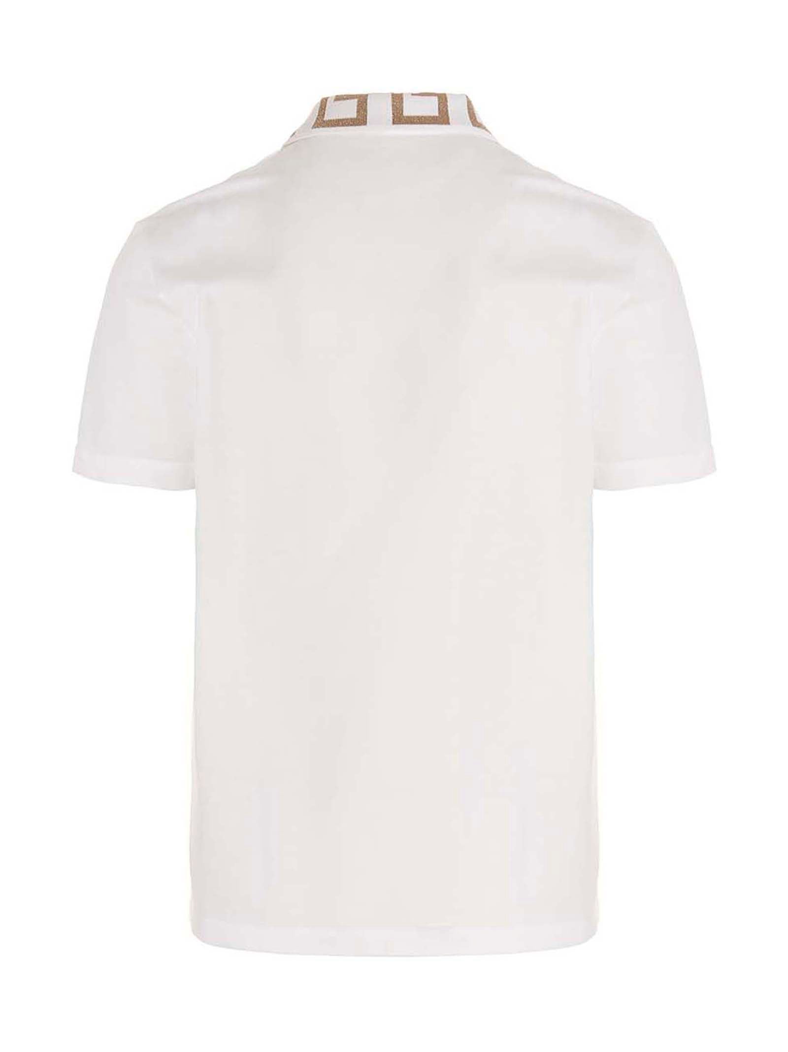 Versace White Cotton Polo Shirt