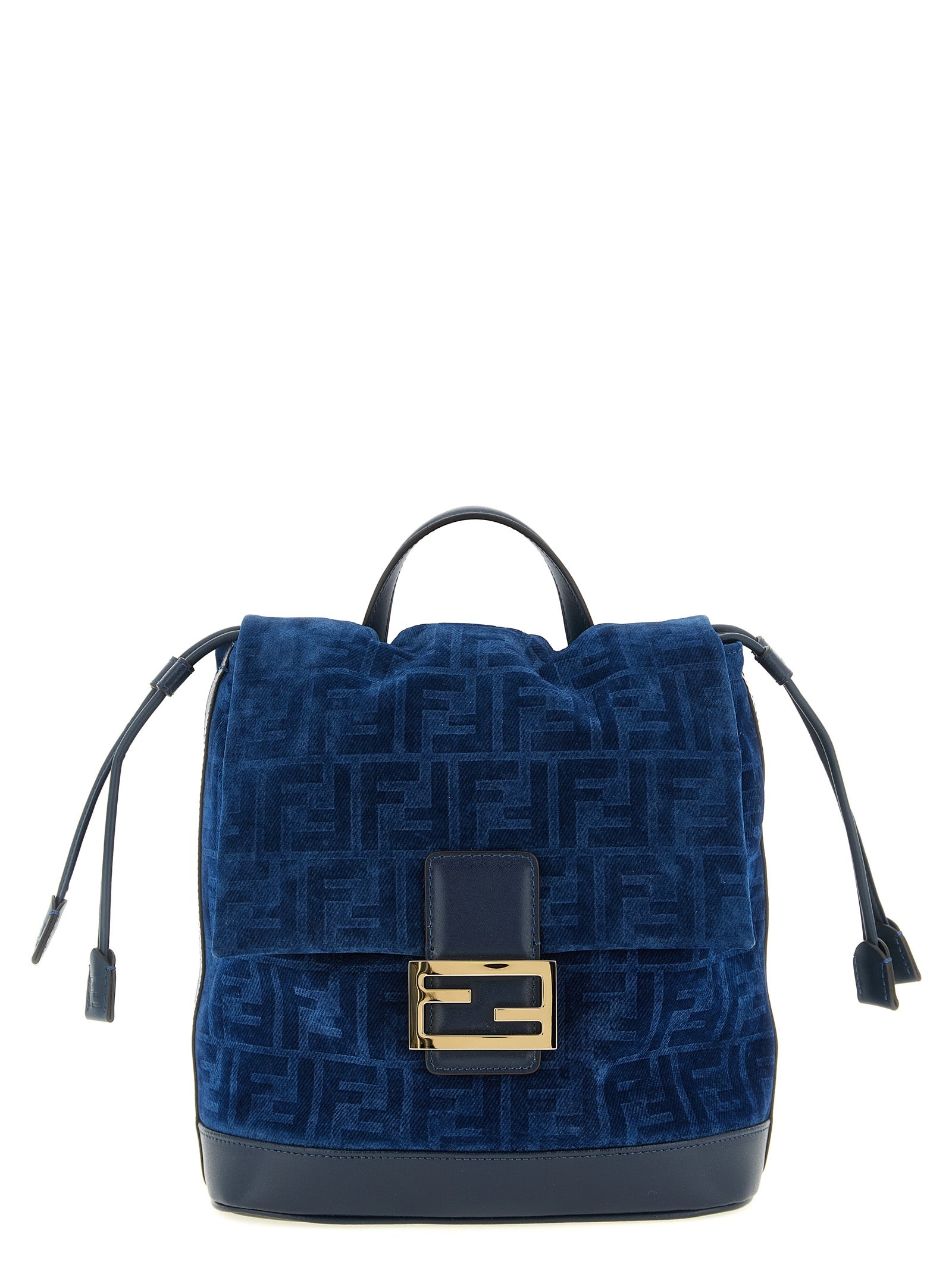 Fendi Blue Cotton Backpack