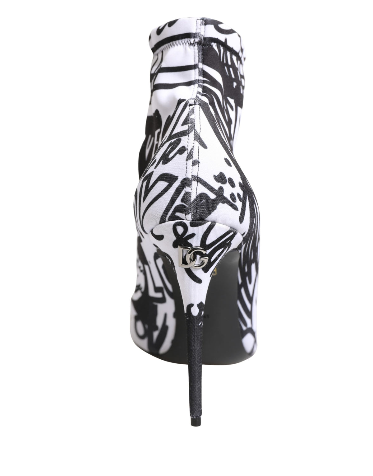 Dolce & Gabbana White Graffiti Stretch Ankle Boots Shoes