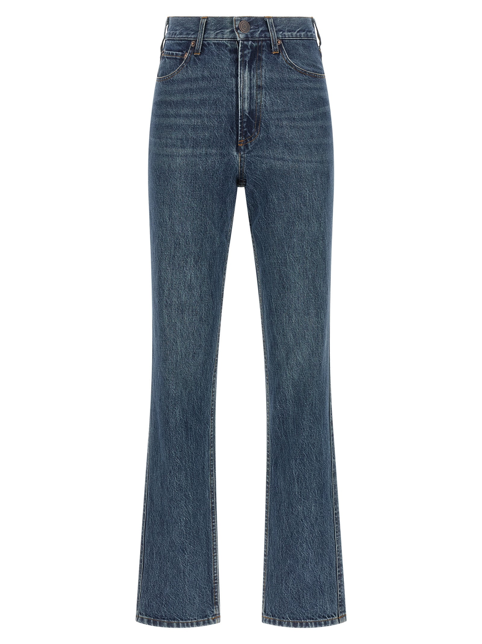 CO Blue Cotton Flared Jeans