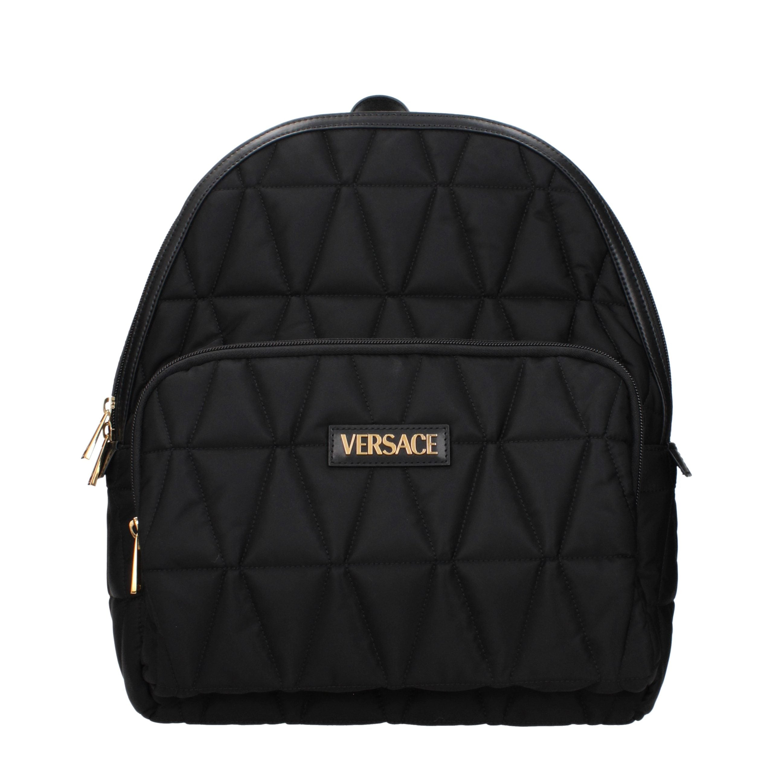 Versace Black Fabric Backpack