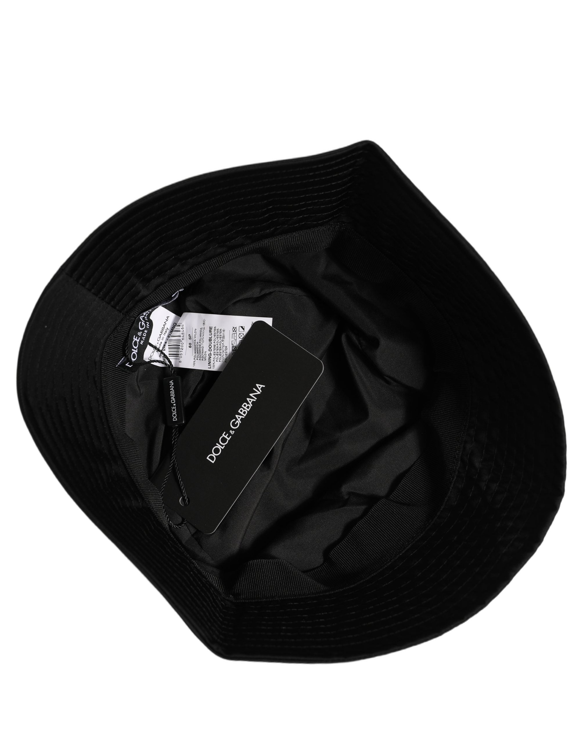 Dolce & Gabbana Men Black Nylon Wide Brim Bucket Capello Hat