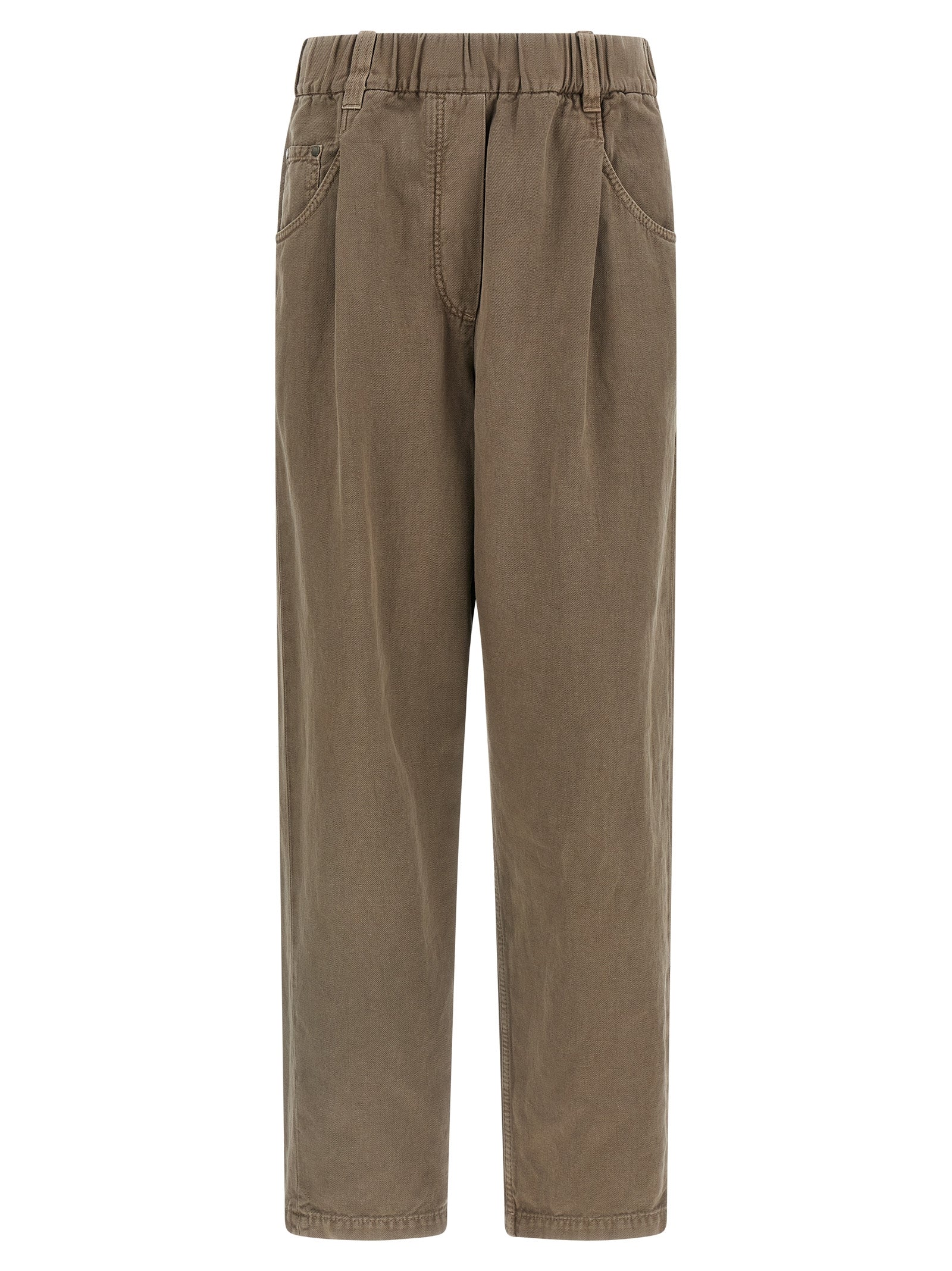 Brunello Cucinelli Brown Cotton Casual Pants