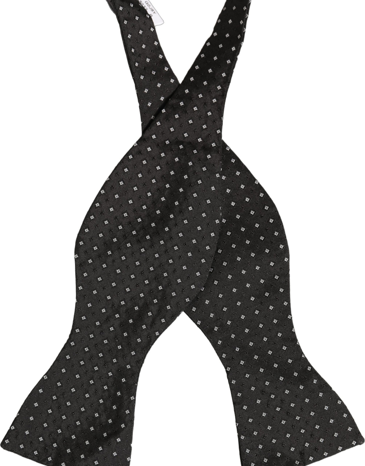 Dolce & Gabbana Dark Gray White Polka Dot Adjustable Neck Papillon Bow Tie