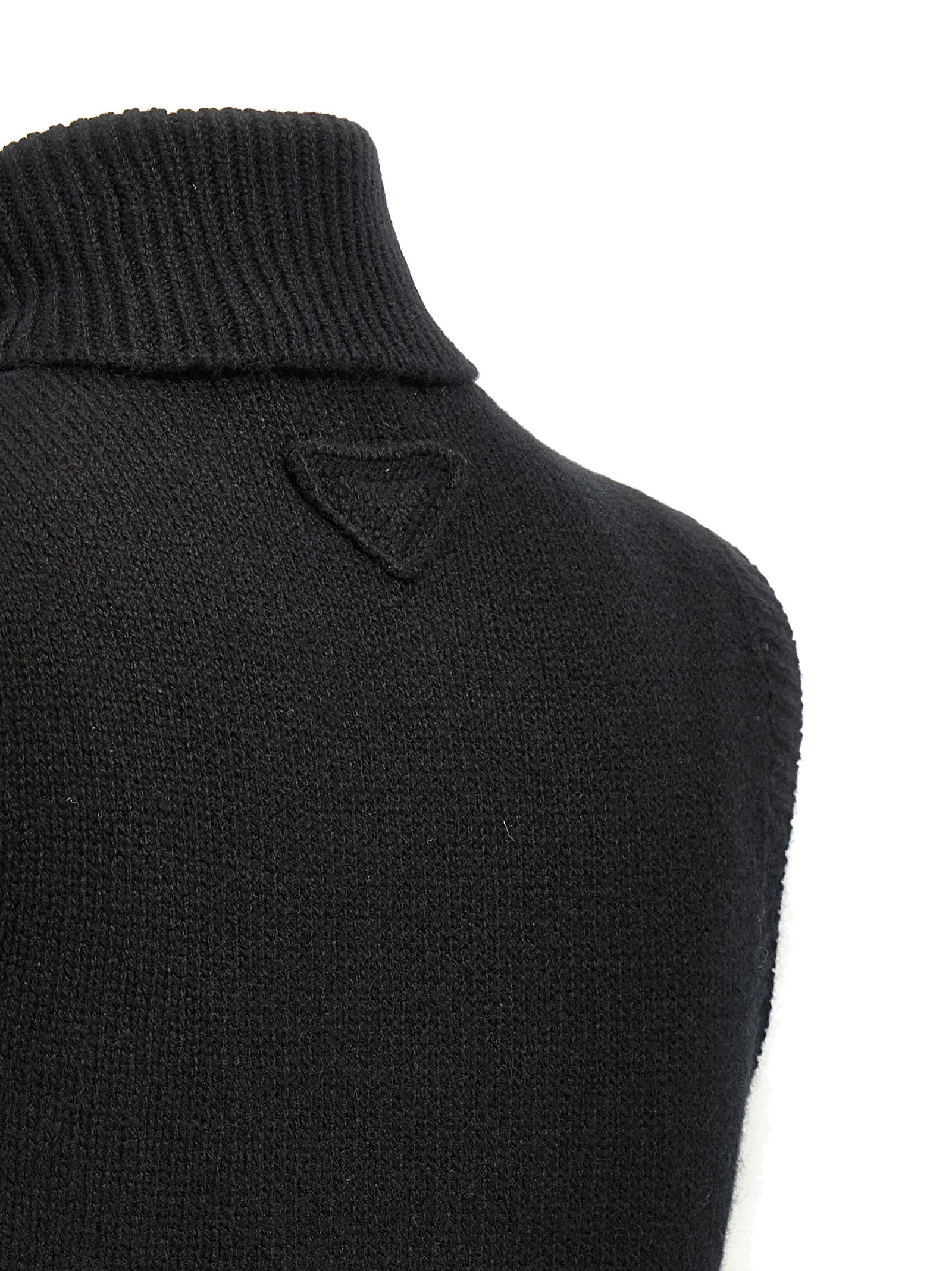 Prada Black Cashmere Sleeveless Jacket