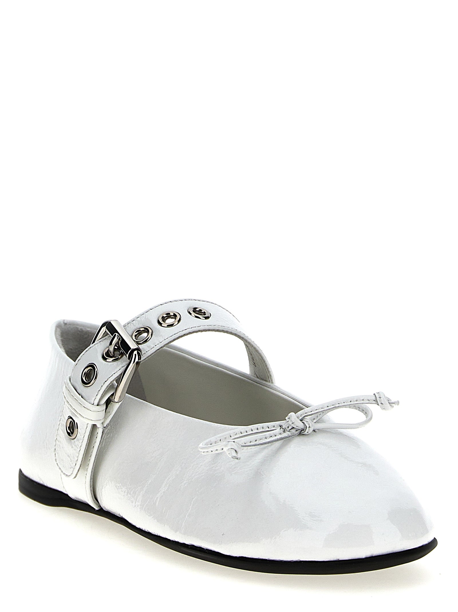 Miu Miu White Calfskin Ballet Flats