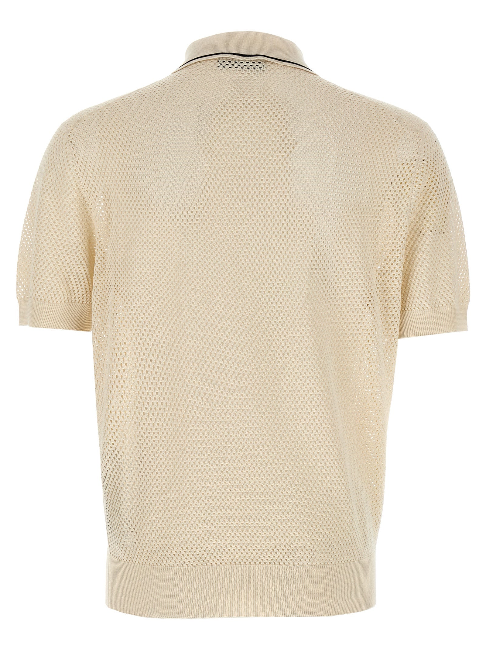 Prada White Silk Polo Shirt