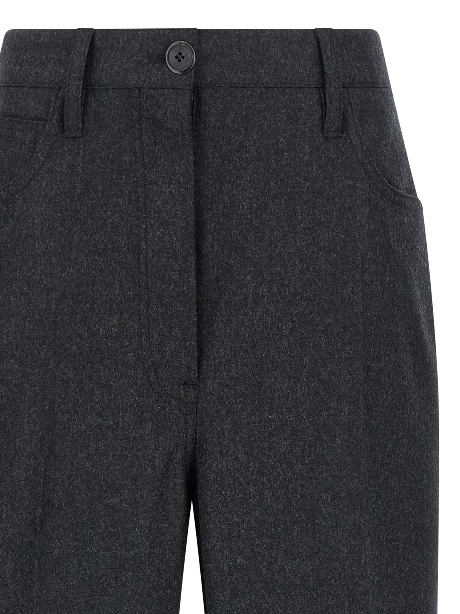 Prada Gray Virgin Wool Casual Pants