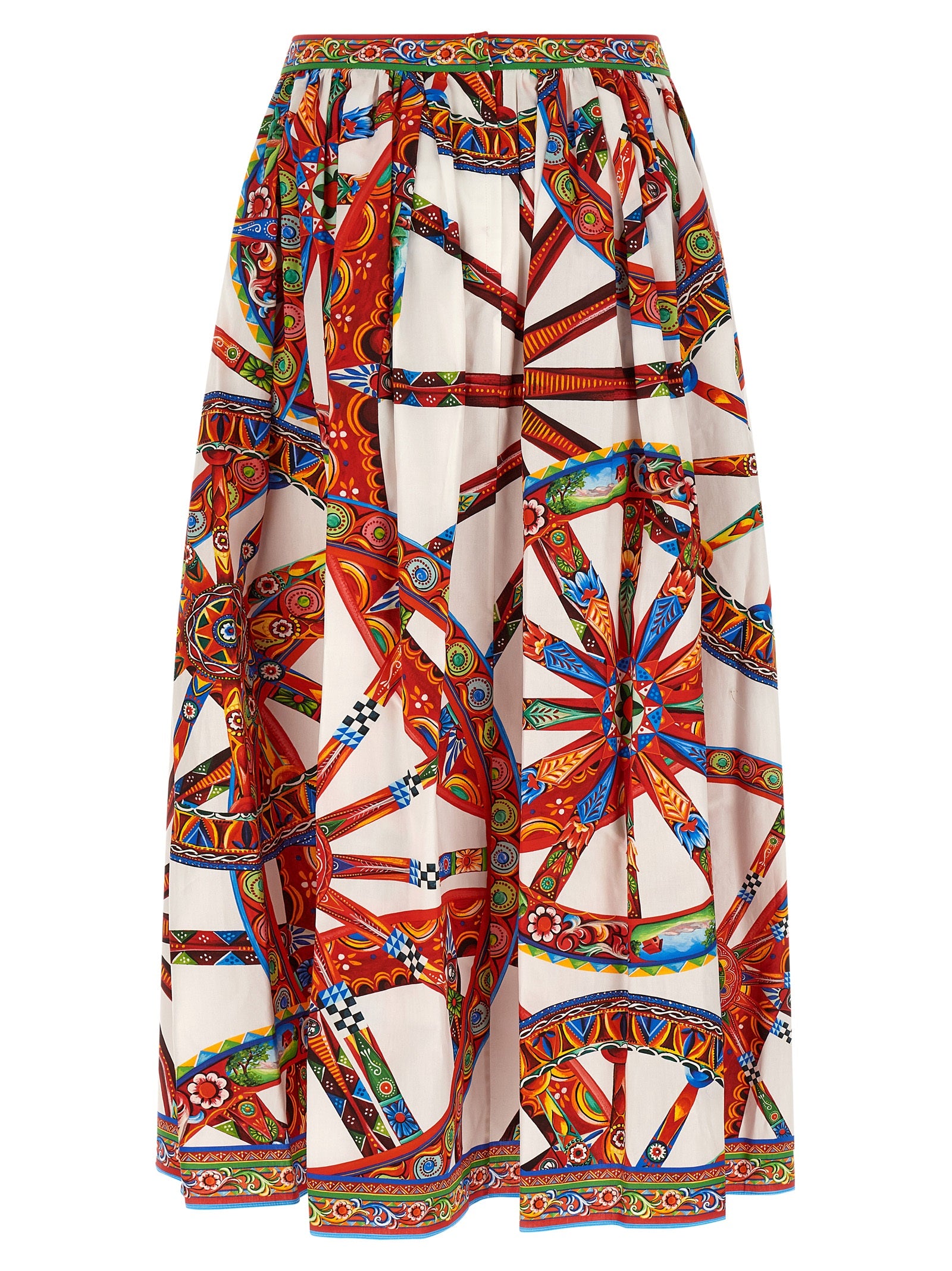 Dolce & Gabbana Multicolor Cotton Midi Skirt