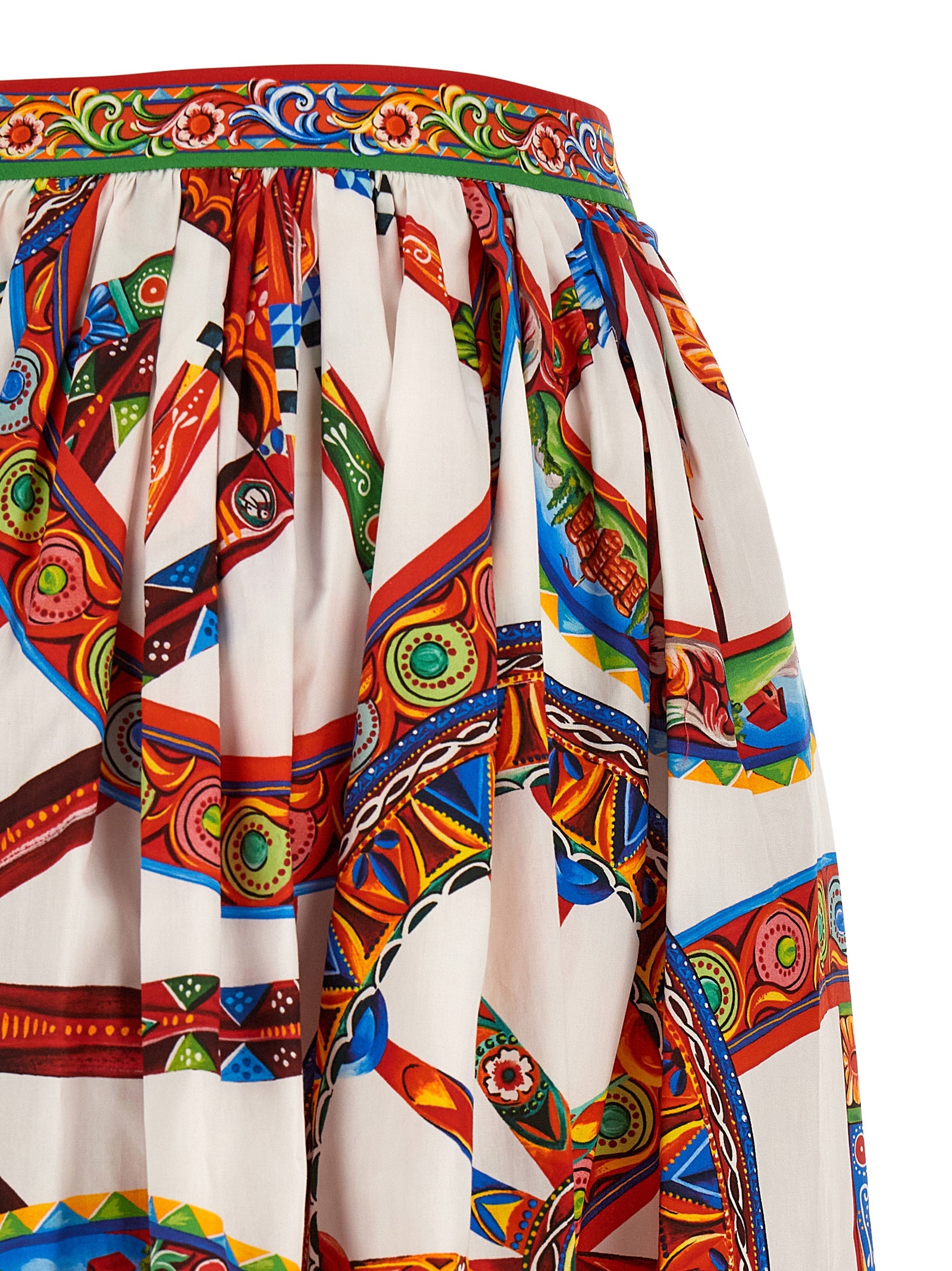 Dolce & Gabbana Multicolor Cotton Midi Skirt