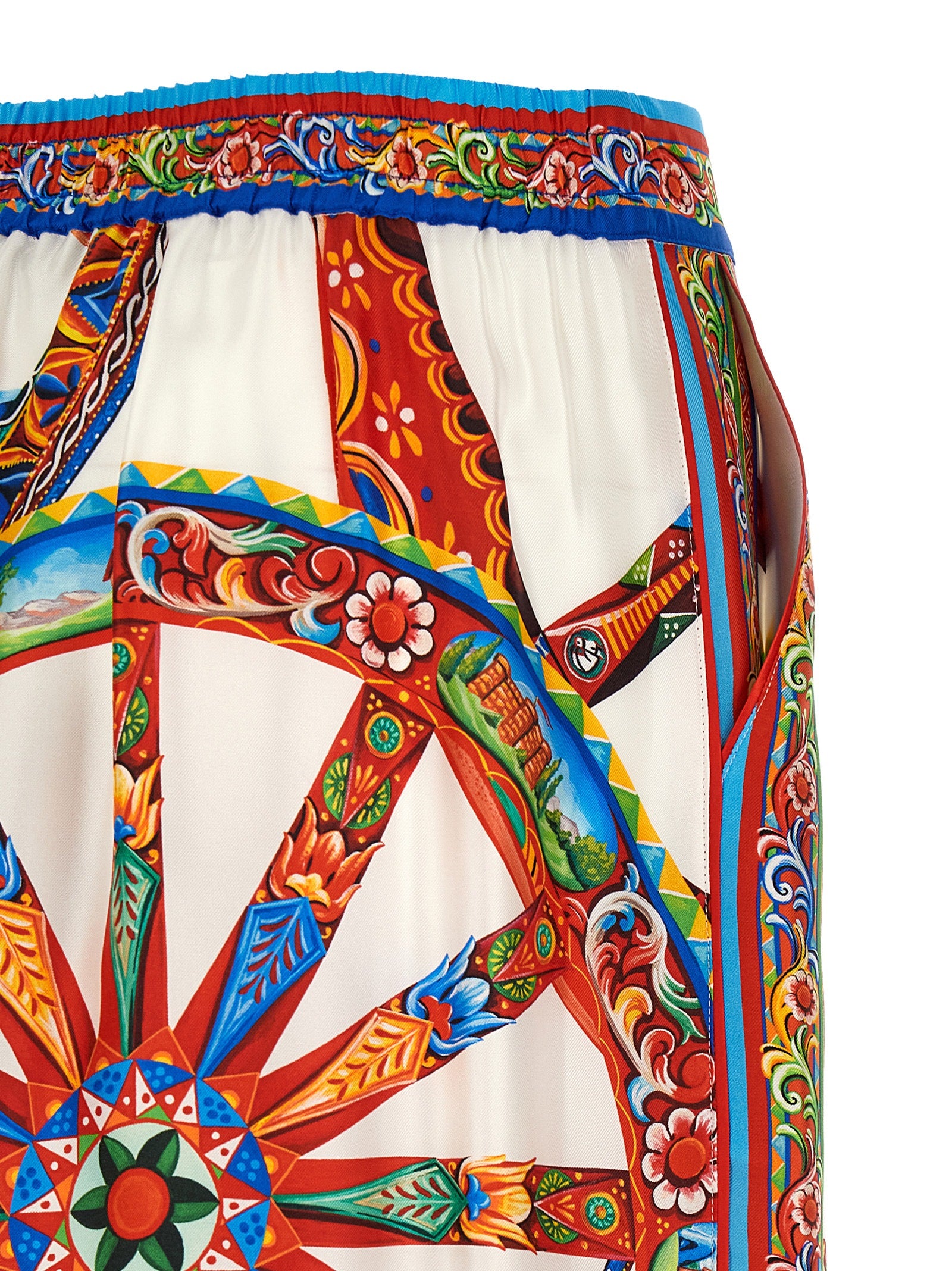 Dolce & Gabbana Multicolor Silk Casual Pants