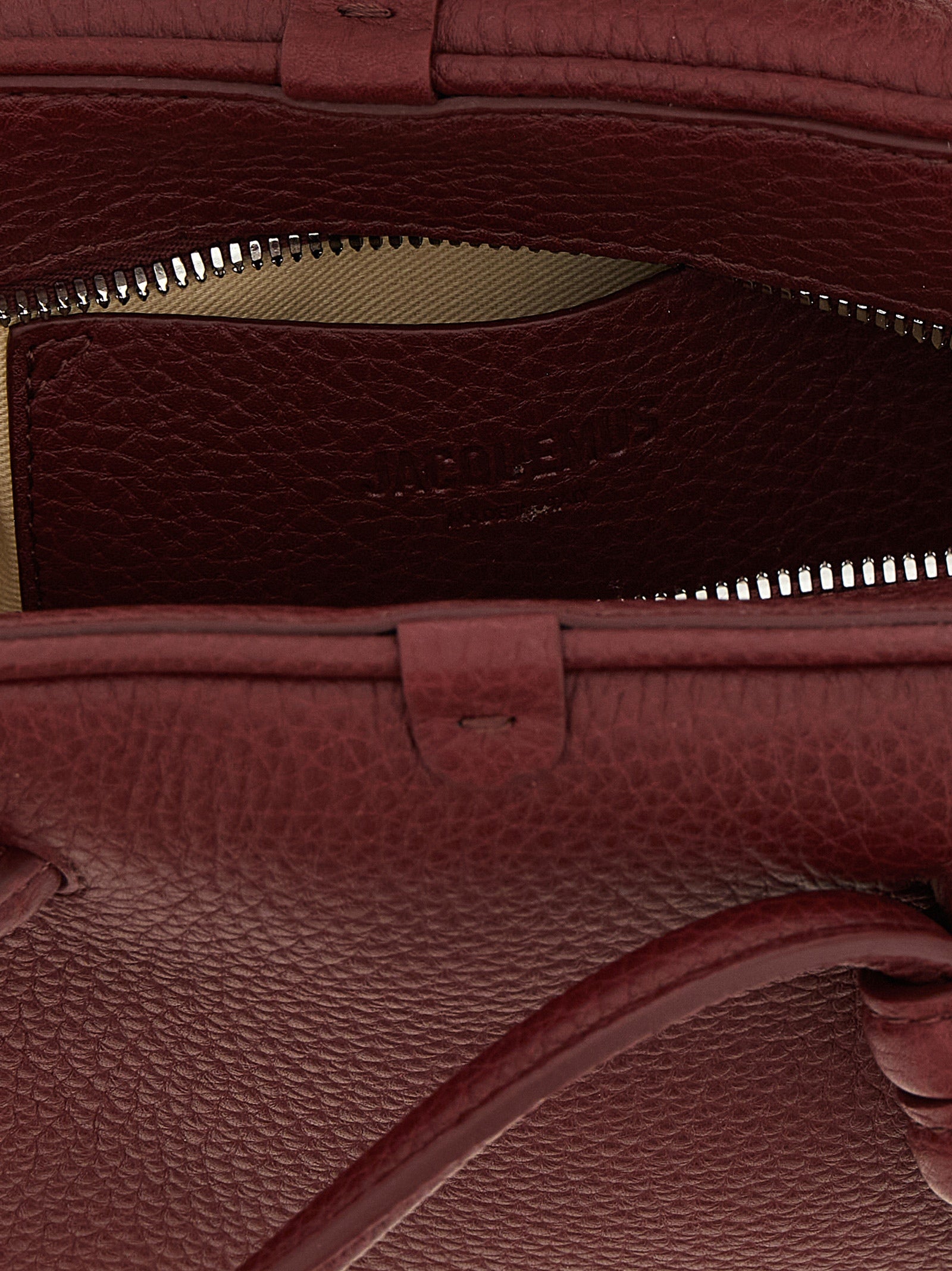 Jacquemus Bordeaux Calfskin Handbag