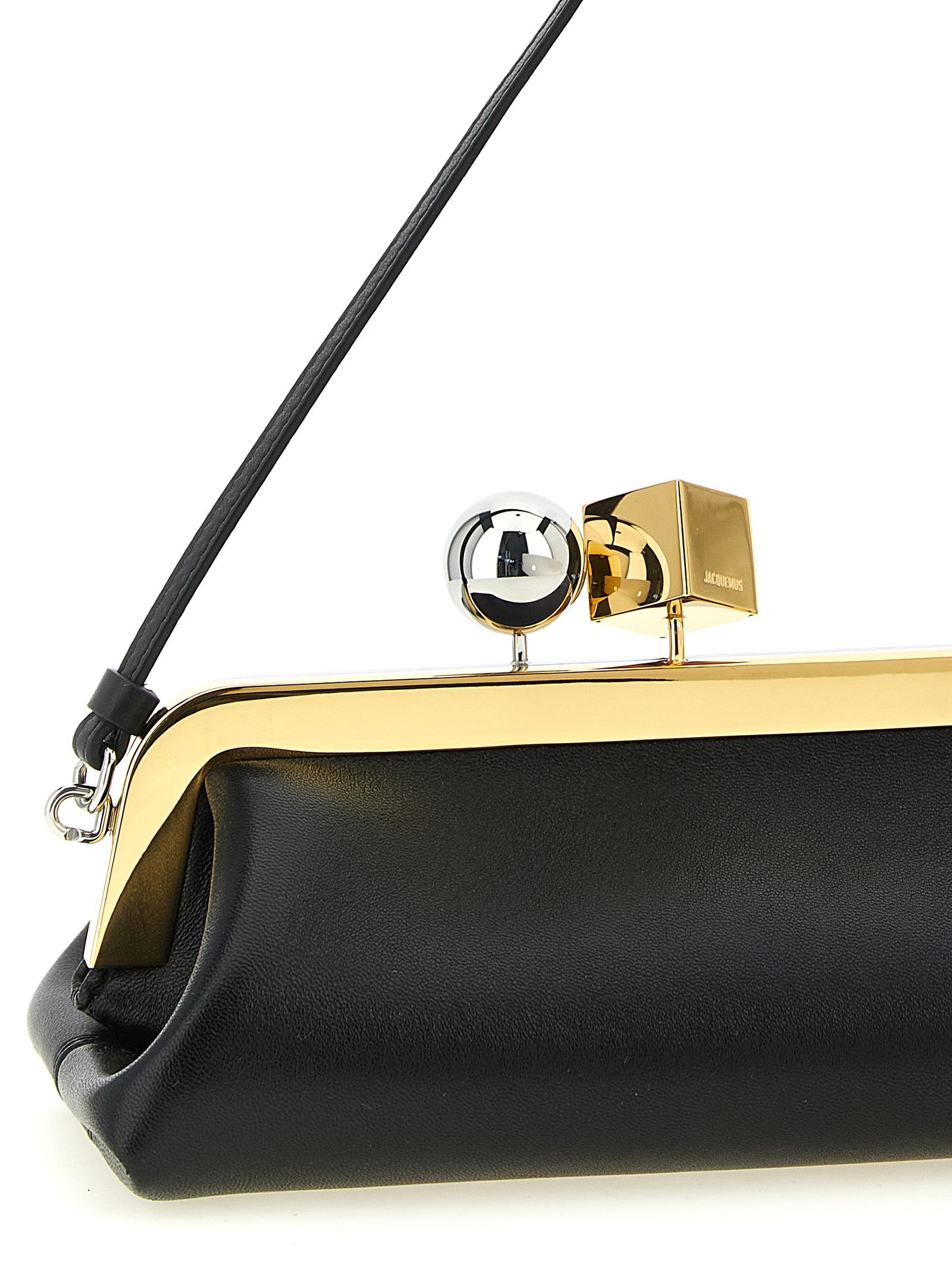 Jacquemus Black Lamb Leather Clutch Bag
